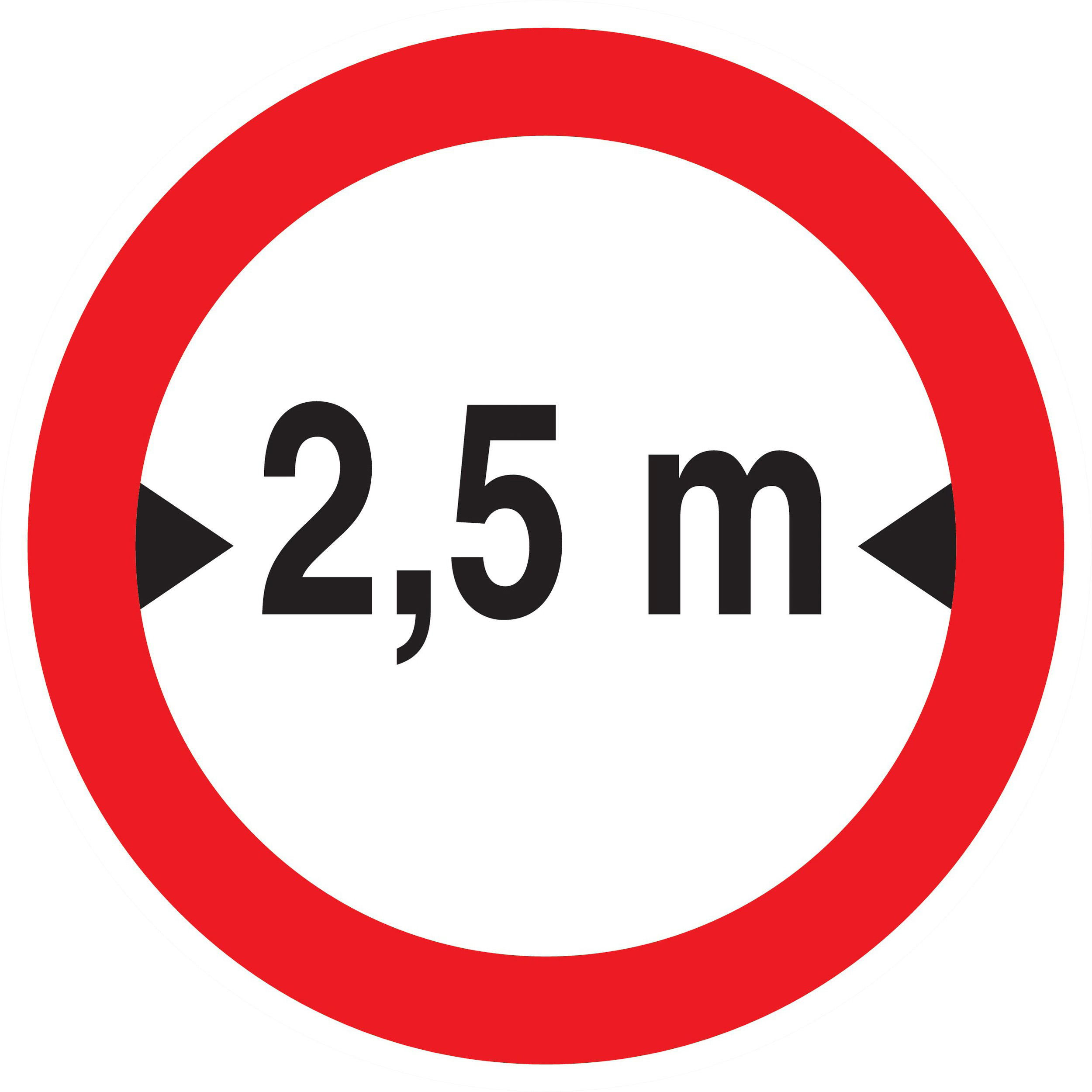 Panneau adhésif INTERDIT AUX VEHICULES DE PLUS DE 2.50M DE LARGE D300mm TALIAPLAST - 722279
