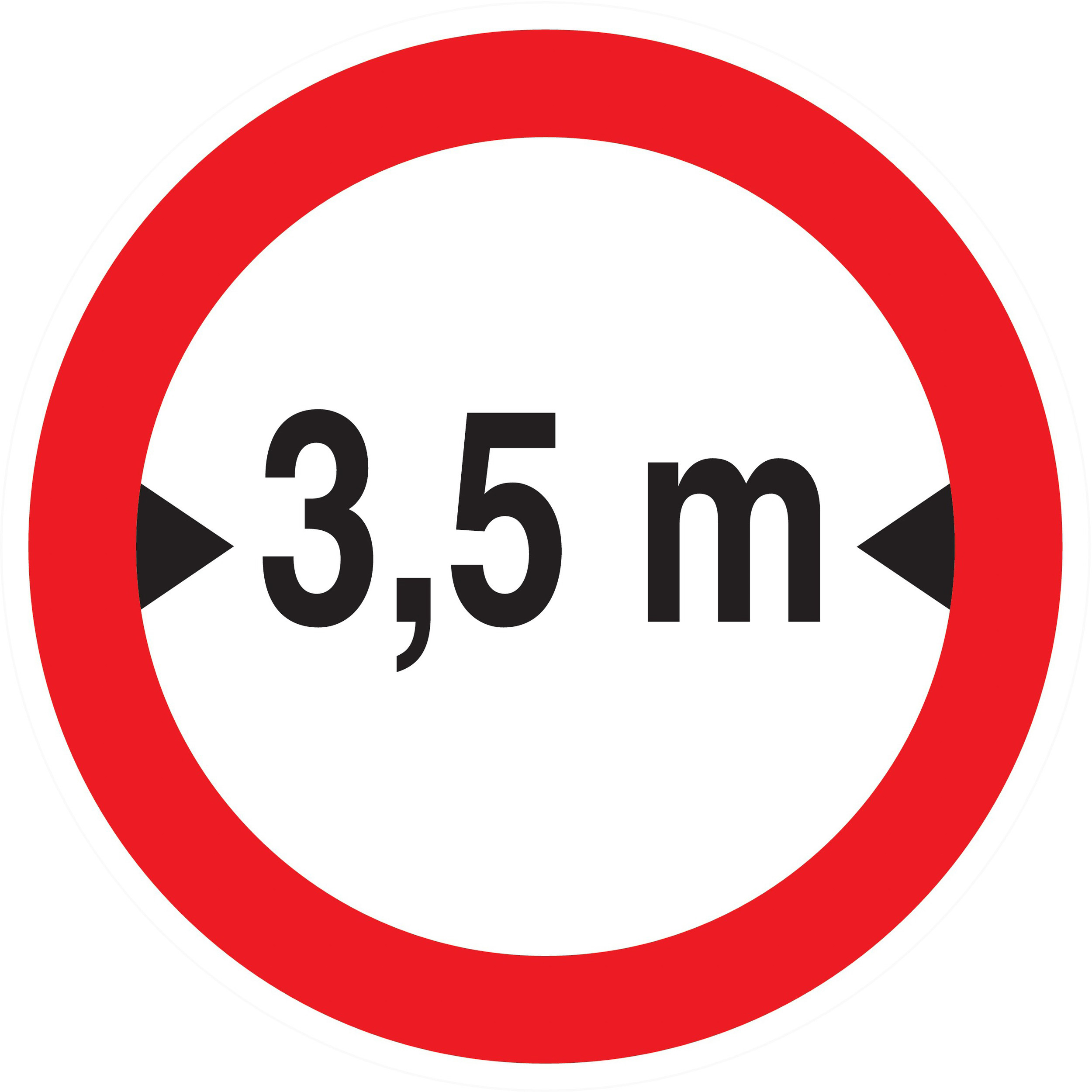 Panneau adhésif INTERDIT AUX VEHICULES DE PLUS DE 3.50M DE LARGE D300mm TALIAPLAST - 722281