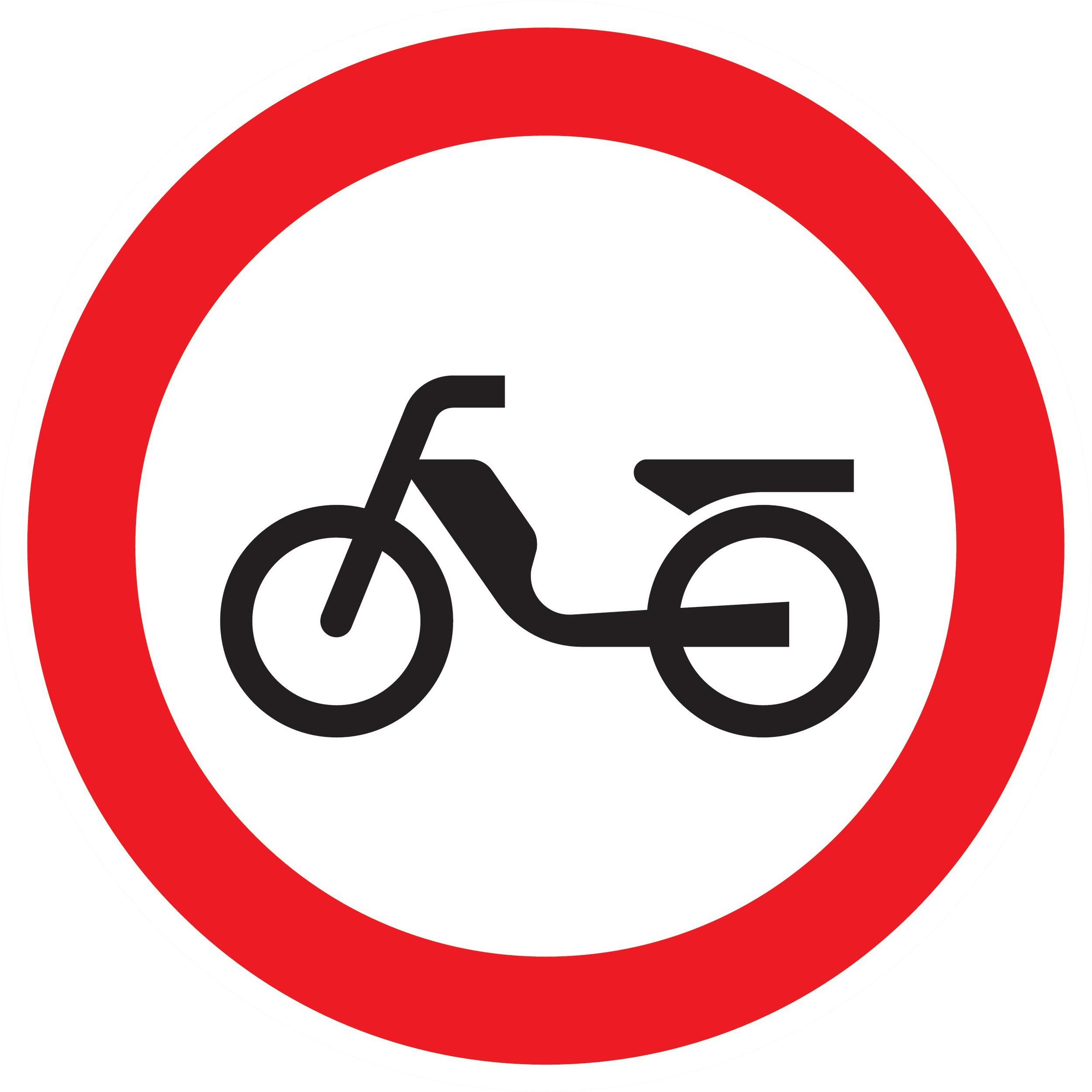 Panneau adhésif INTERDIT AUX CYCLOMOTEURS Ø300MM TALIAPLAST - 722292