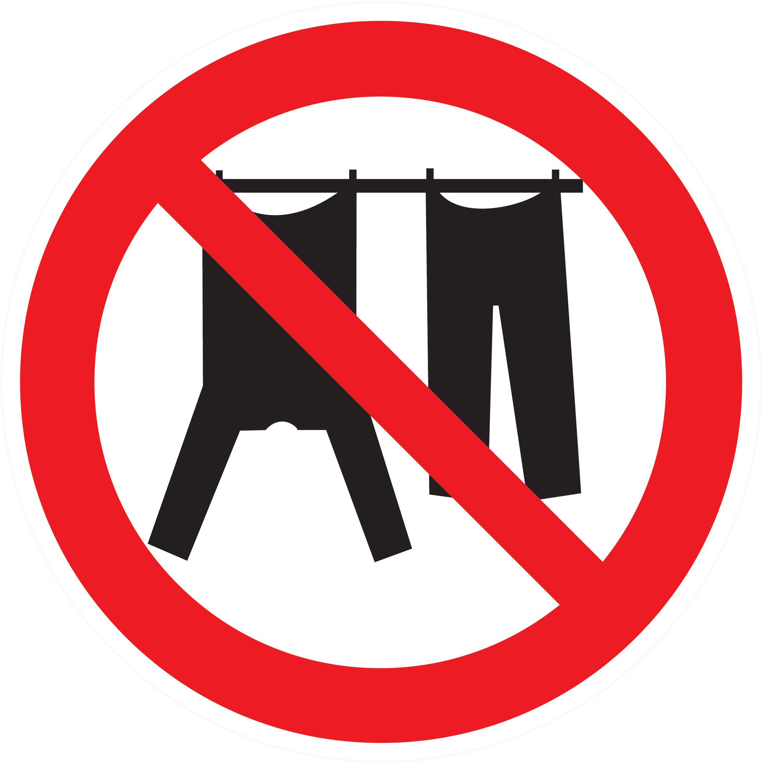 Panneau adhésif INTERDIT D' ETENDRE DU LINGE Ø300MM TALIAPLAST - 722336