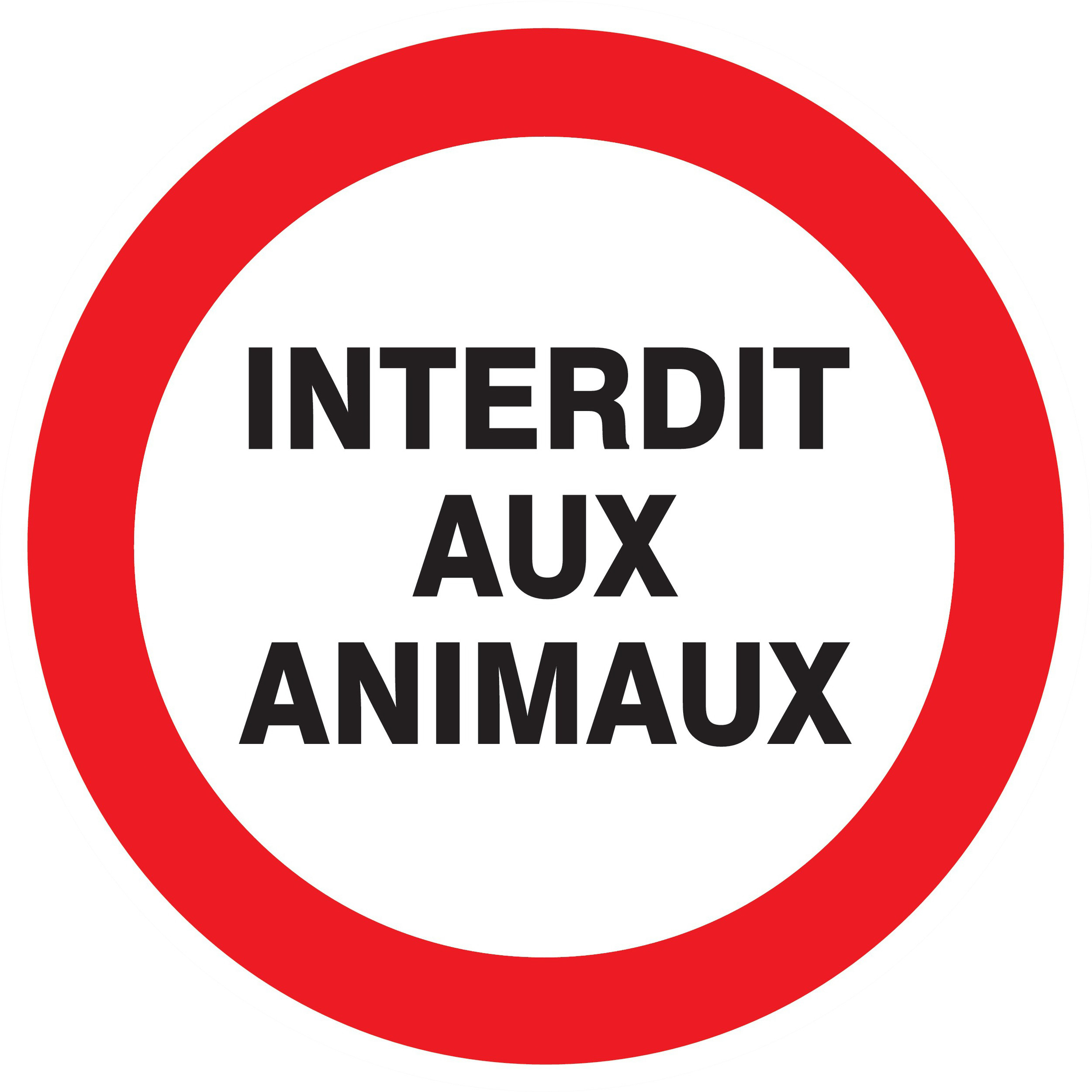 Panneau adhésif INTERDIT AUX ANIMAUX Ø420MM TALIAPLAST - 723228