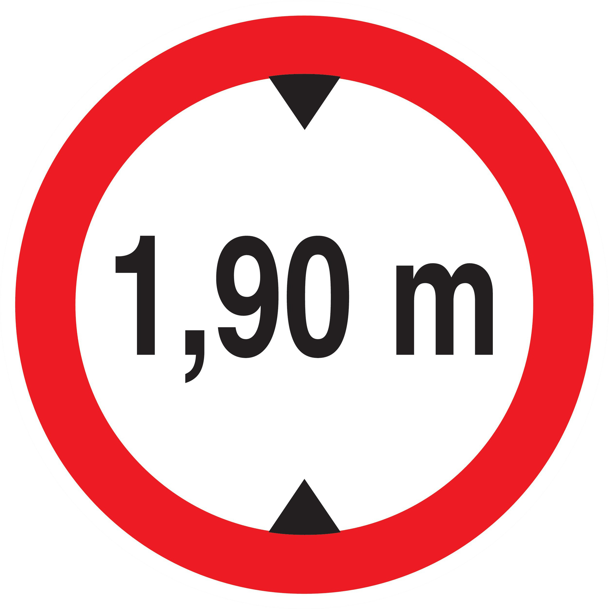 Panneau adhésif INTERDIT AUX VEHICULES DE PLUS DE 1.90M DE HAUT D.420mm TALIAPLAST - 723273