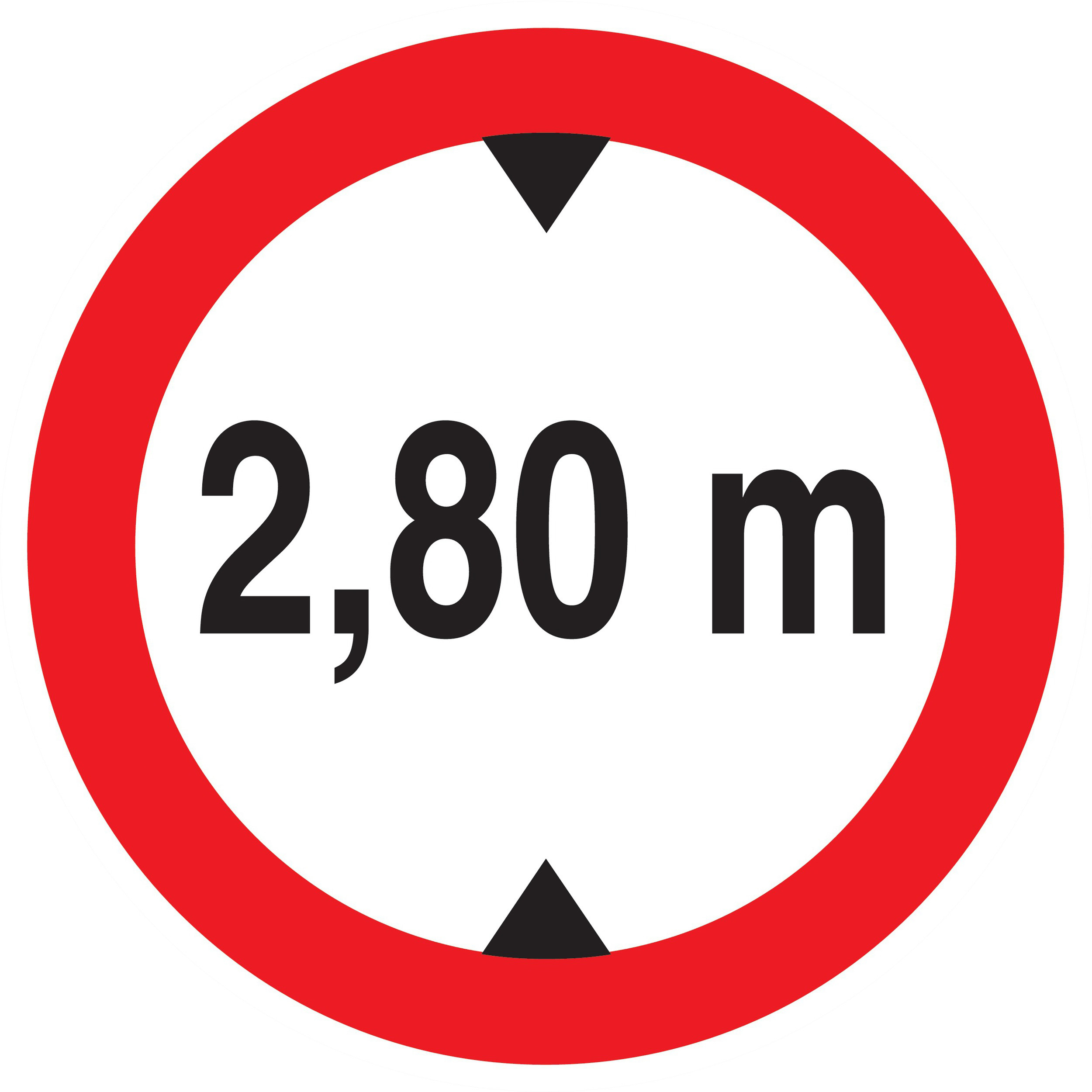 Panneau adhésif INTERDIT AUX VEHICULES DE PLUS DE 2.80M DE HAUT D.420mm TALIAPLAST - 723277