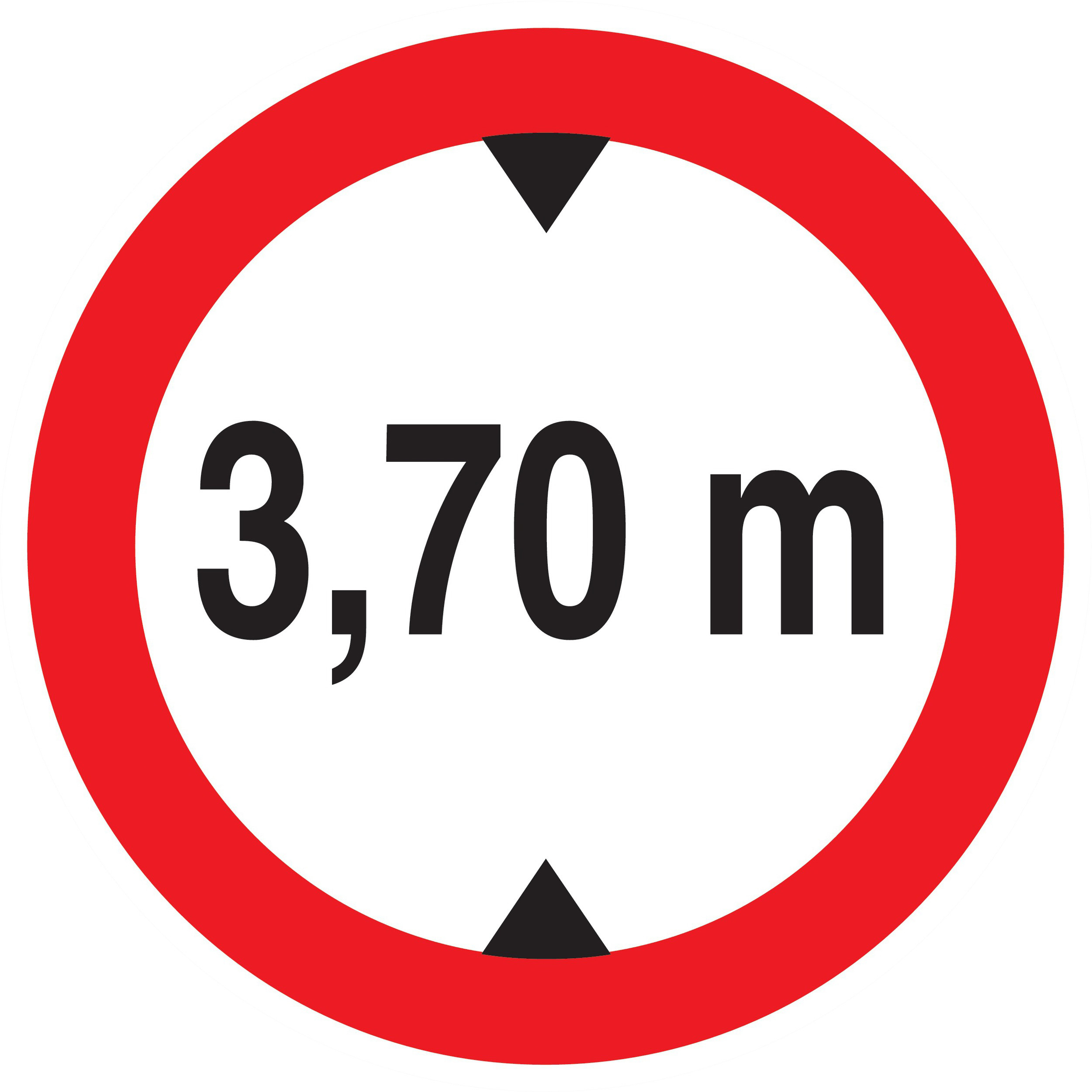 Panneau adhésif INTERDIT AUX VEHICULES DE PLUS DE 3.70M DE HAUT D.420mm TALIAPLAST - 723278