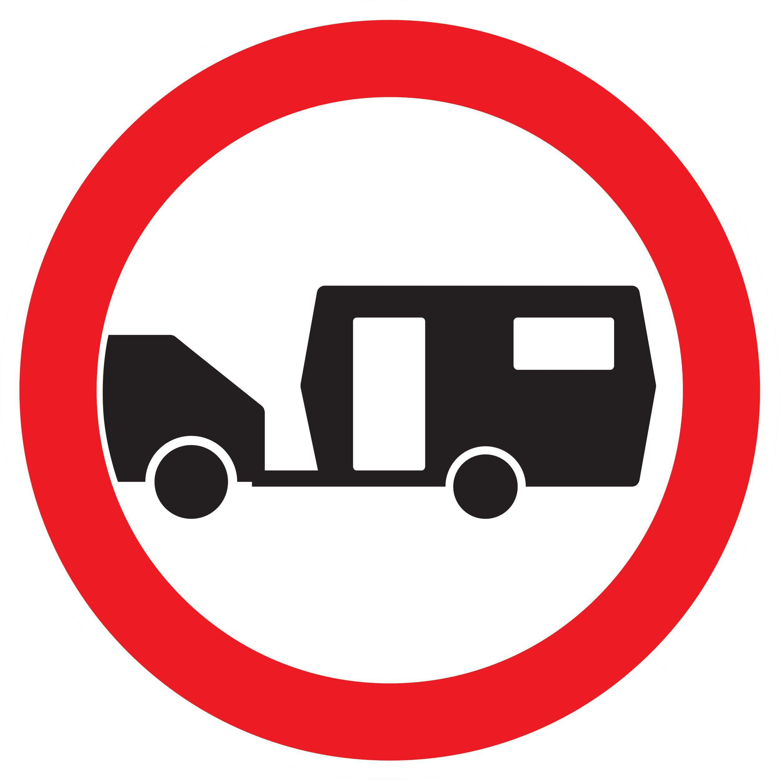 Panneau adhésif INTERDIT AUX CARAVANES Ø420MM TALIAPLAST - 723290