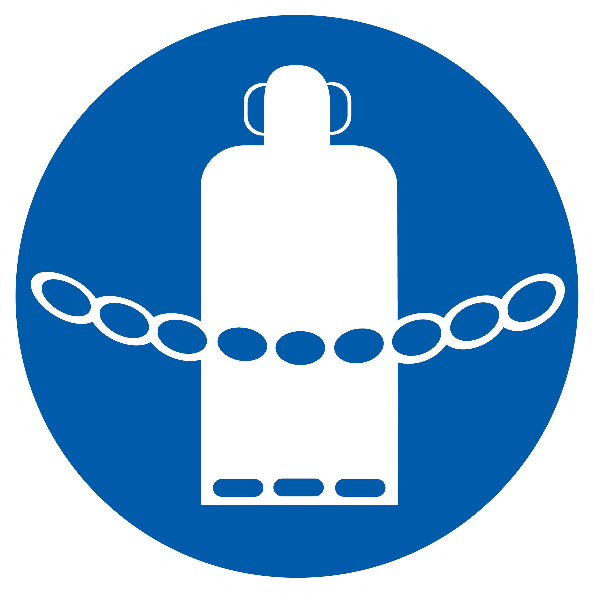 Panneau adhésif CHAINES BOUTEILLES DE GAZ OBLIGATOIRES Ø420MM TALIAPLAST - 723563