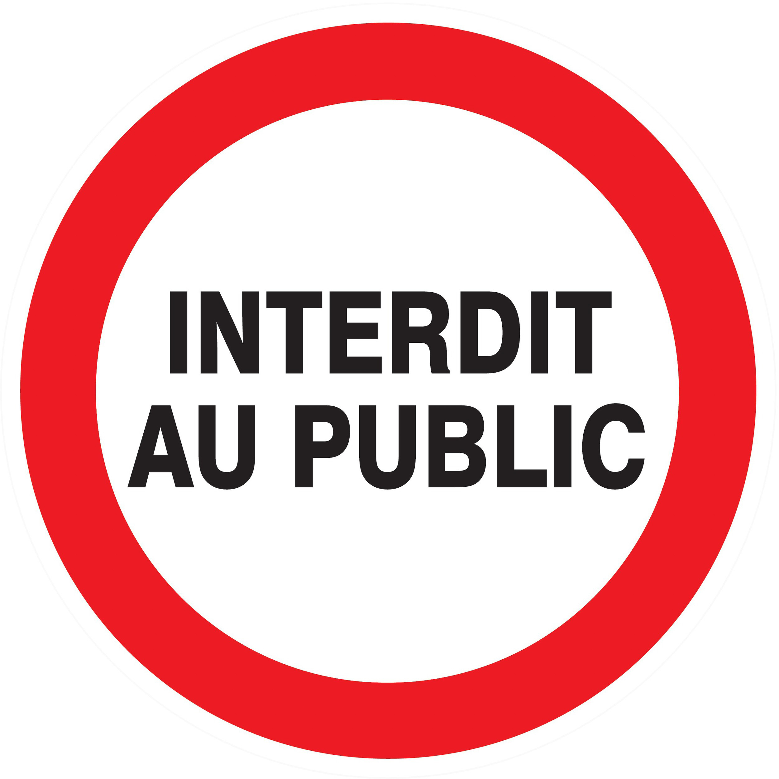 Panneau adhésif INTERDIT AU PUBLIC Ø80MM TALIAPLAST - 724220