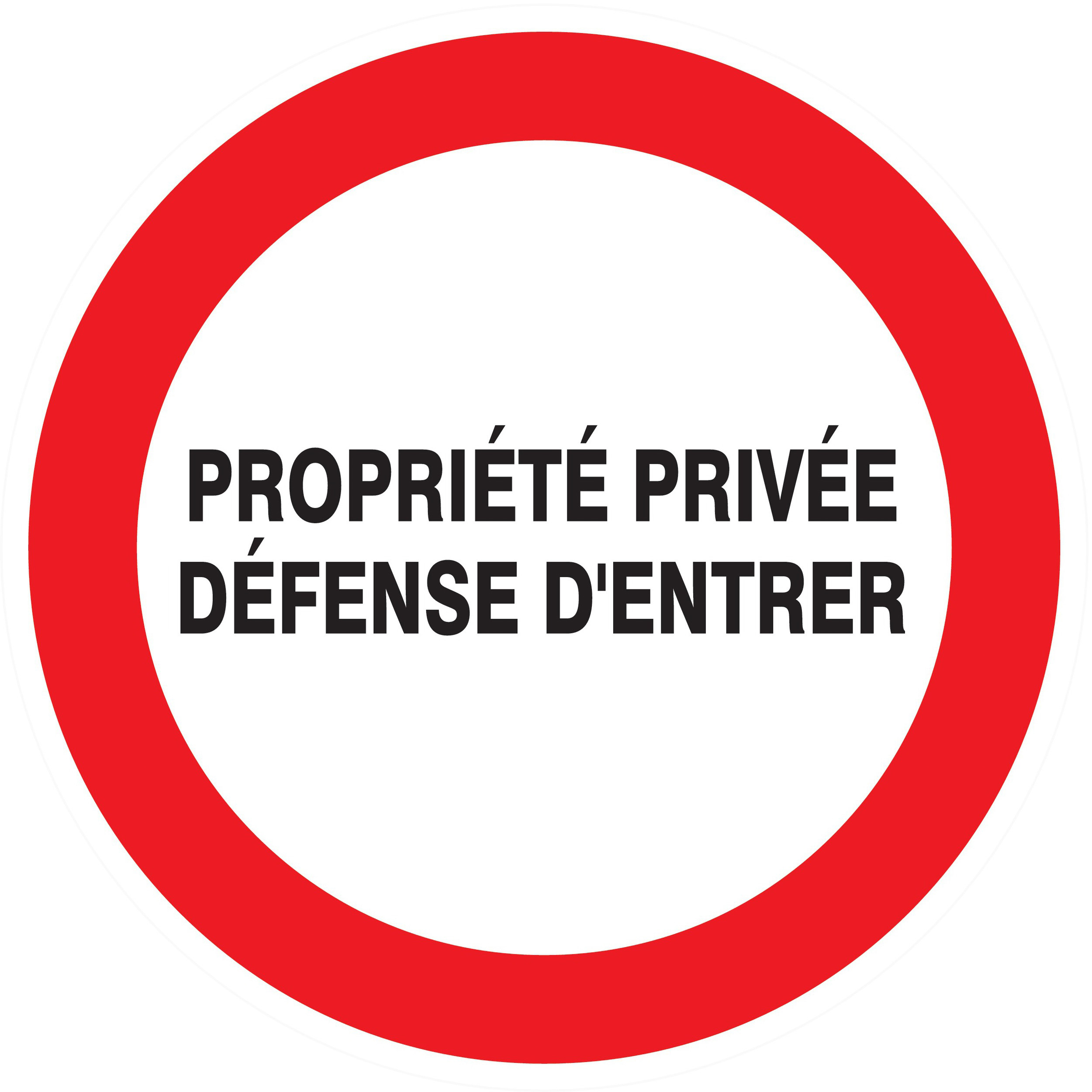 Panneau adhésif PROPRIETE PRIVEE DEFENSE D'ENTRER Ø80MM TALIAPLAST - 724223