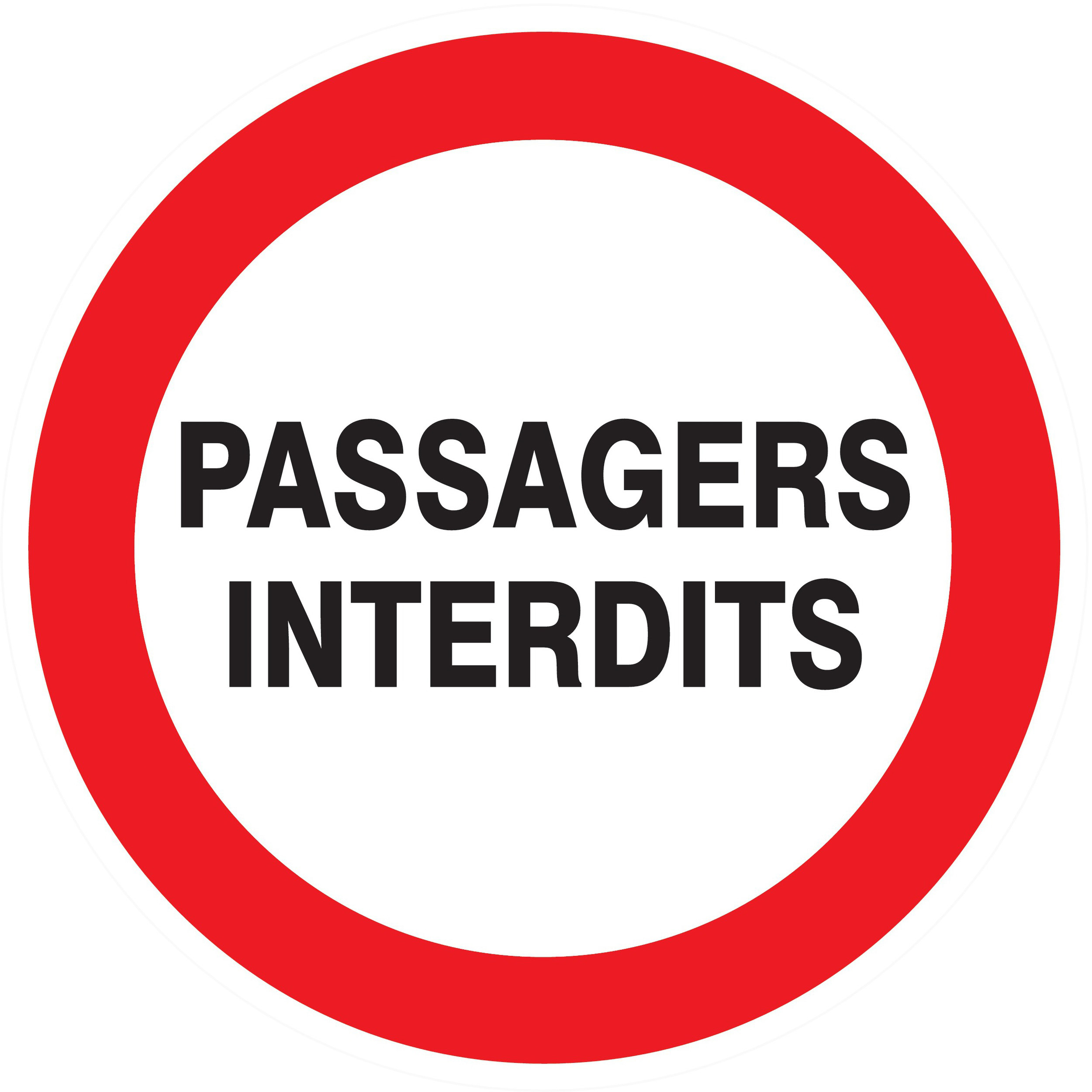 Panneau adhésif PASSAGERS INTERDITS Ø80MM TALIAPLAST - 724234