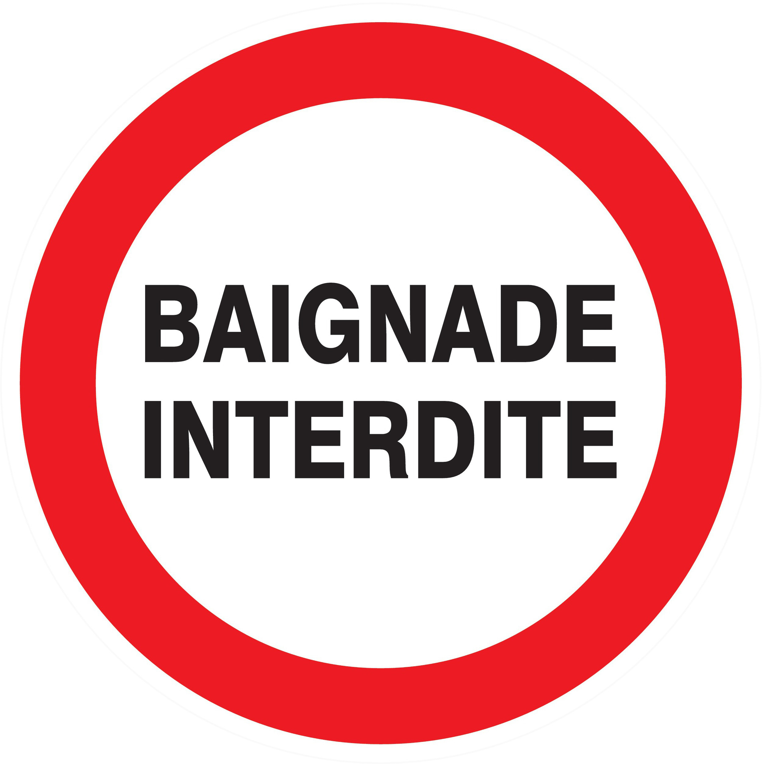 Panneau adhésif BAIGNADE INTERDITE Ø80MM TALIAPLAST - 724240