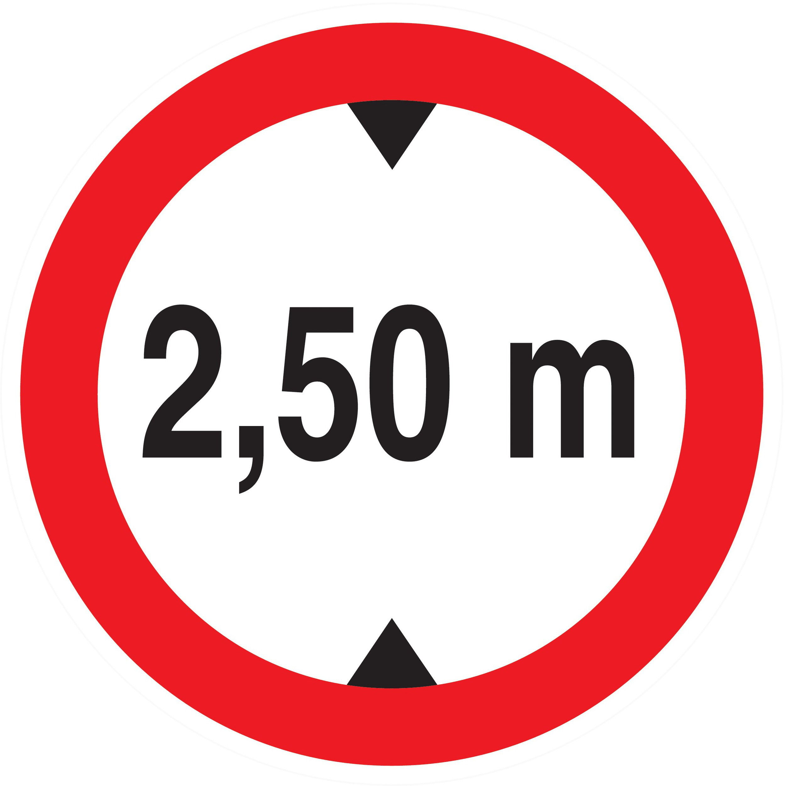 Panneau adhésif INTERDIT AUX VEHICULES DE PLUS DE 2.50M DE HAUT D.80mm TALIAPLAST - 724276