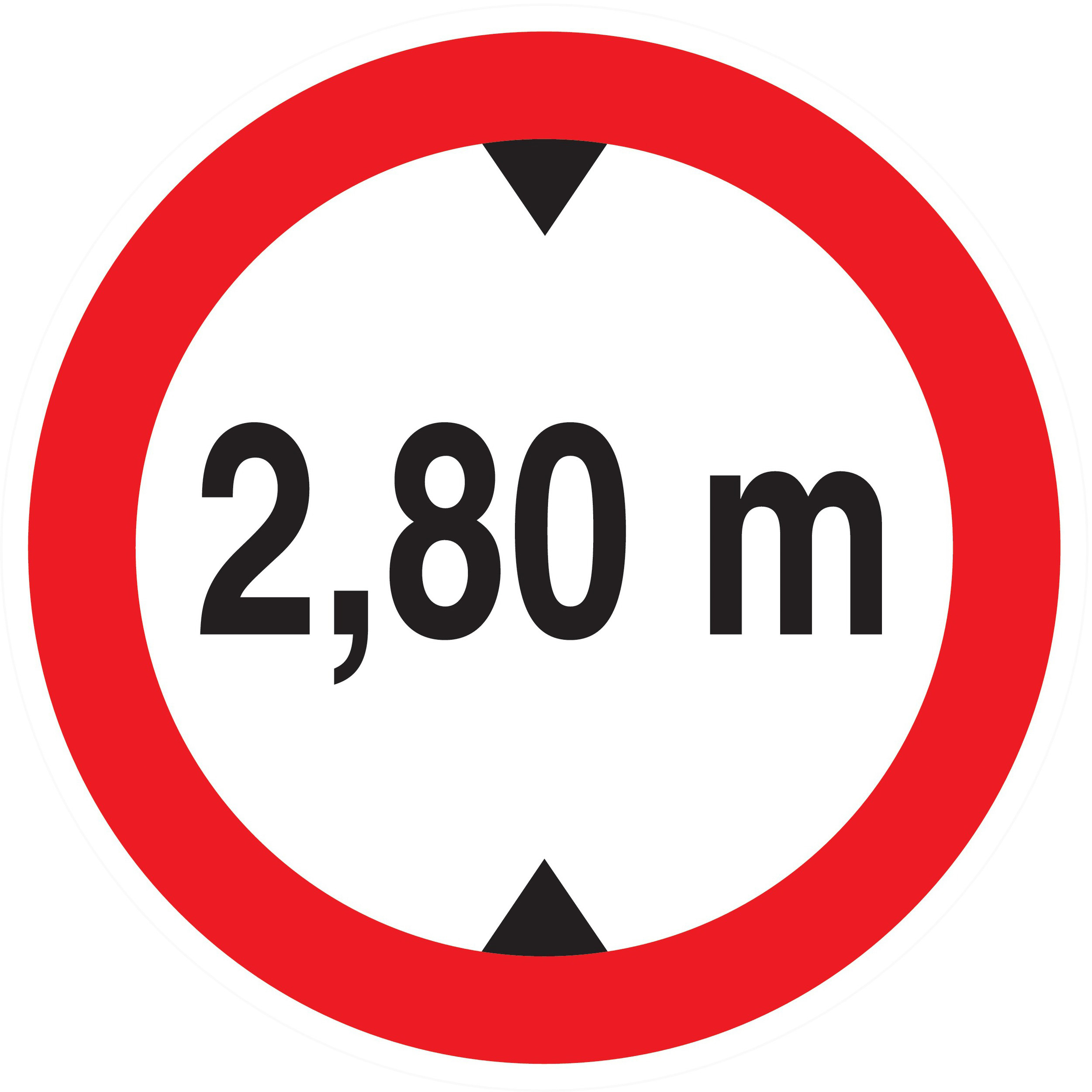 Panneau adhésif INTERDIT AUX VEHICULES DE PLUS DE 2.80M DE HAUT D.80mm TALIAPLAST - 724277