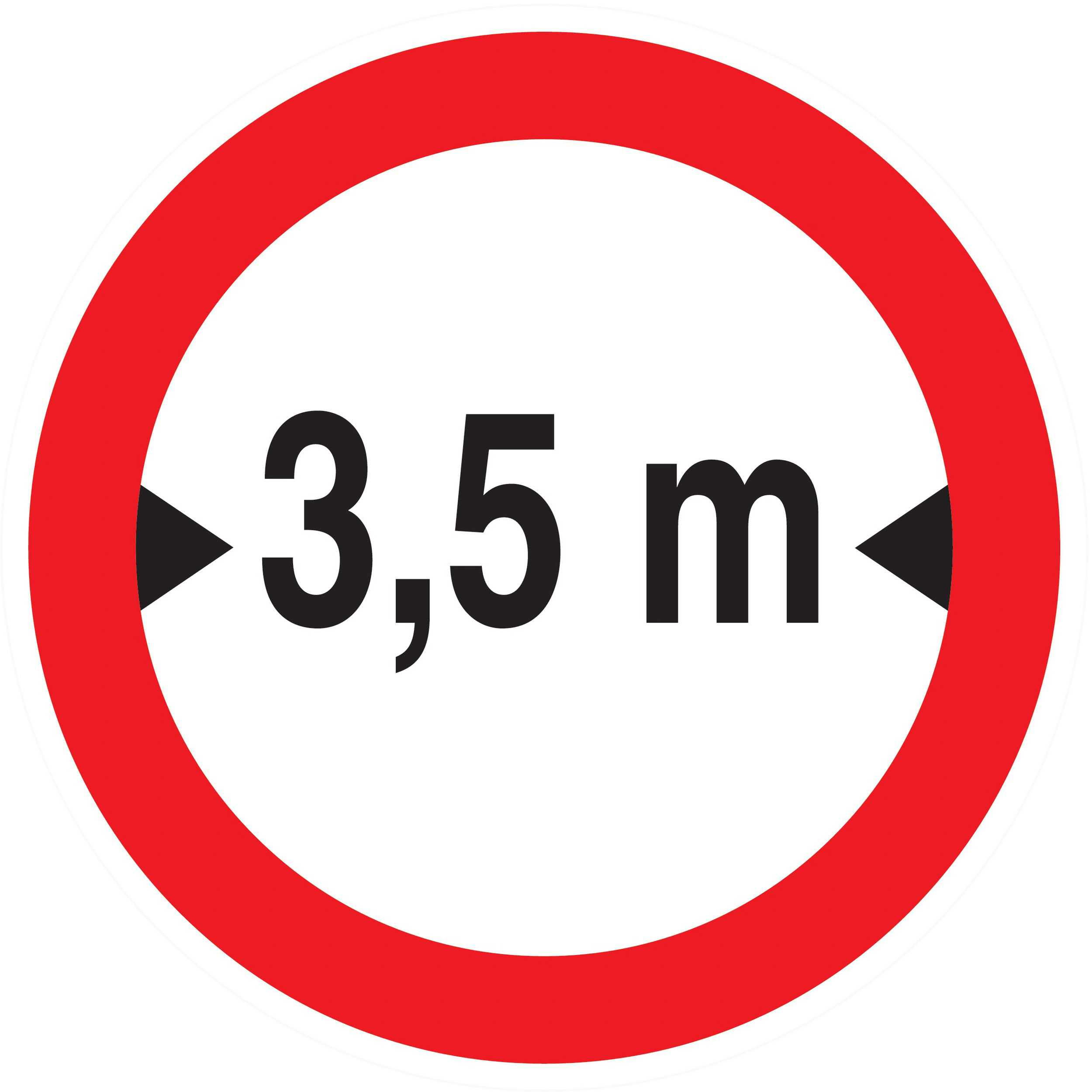 Panneau adhésif INTERDIT AUX VEHICULES DE PLUS DE 3.50M DE LARGE D80mm TALIAPLAST - 724281