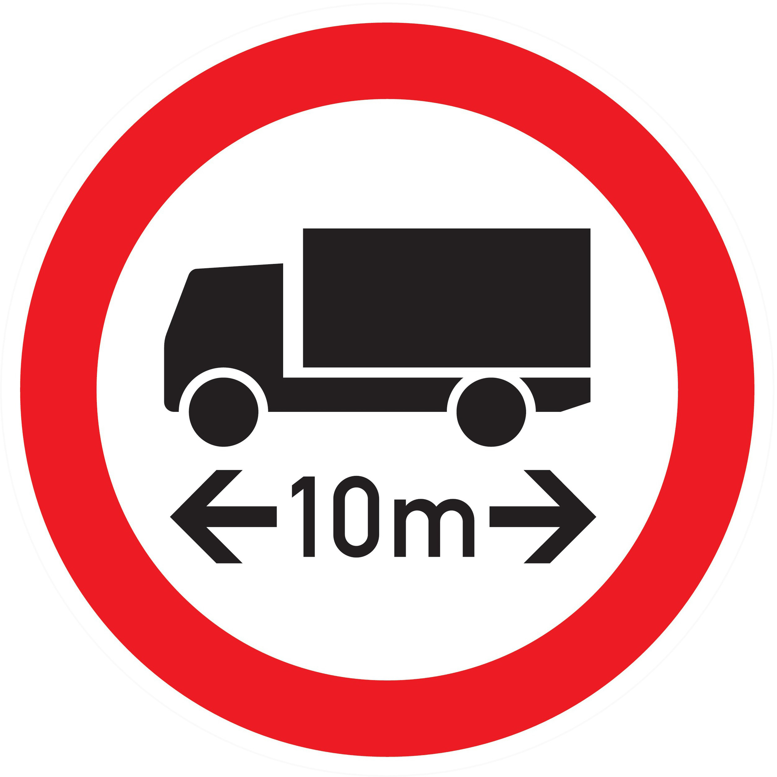 Panneau adhésif INTERDIT AUX VEHICULES DE PLUS DE 10M DE LONG Ø80MM TALIAPLAST - 724289