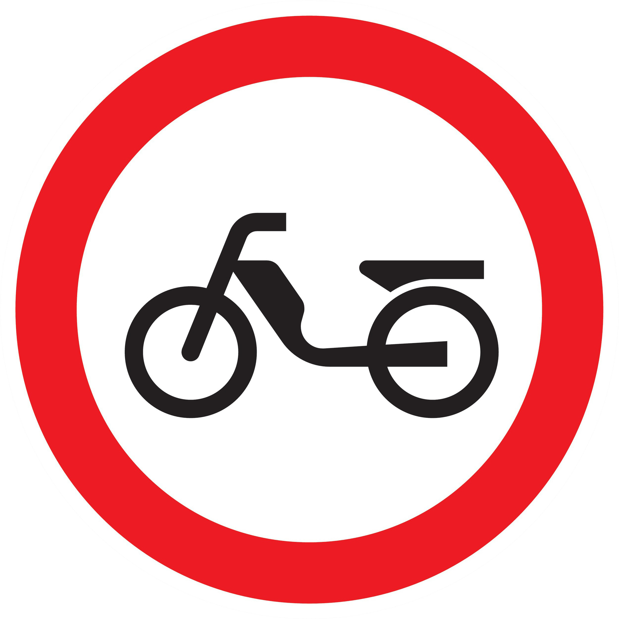 Panneau adhésif INTERDIT AUX CYCLOMOTEURS Ø80MM TALIAPLAST - 724292