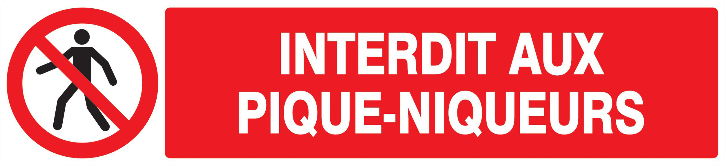 Panneau adhésif INTERDIT AUX PIQUE-NIQUEURS 330X75MM TALIAPLAST - 725207