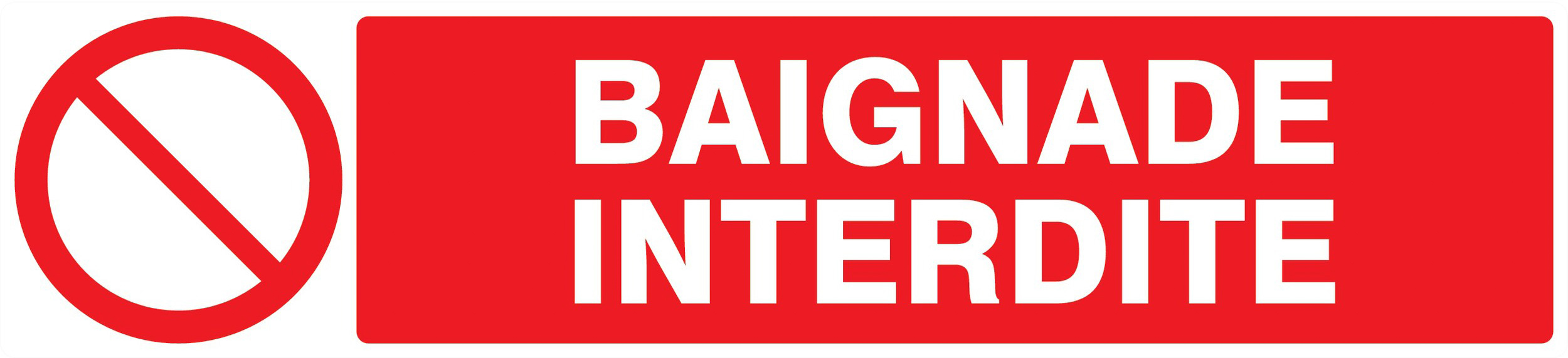 Panneau adhésif BAIGNADE INTERDITE 330X75MM TALIAPLAST - 725218