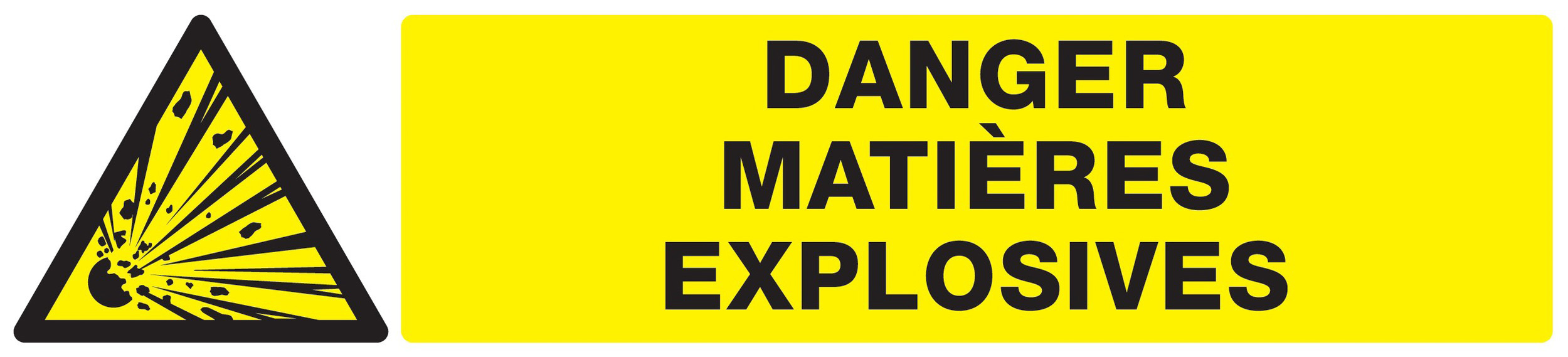 Panneau adhésif DANGER, MATIERES EXPLOSIVES 330X75MM TALIAPLAST - 725312
