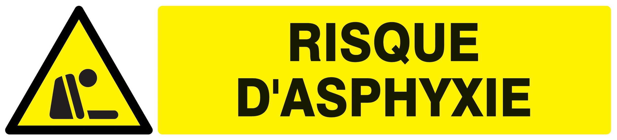 Panneau adhésif DANGER RISQUE D' ASPHYXIE 330X75MM TALIAPLAST - 725329