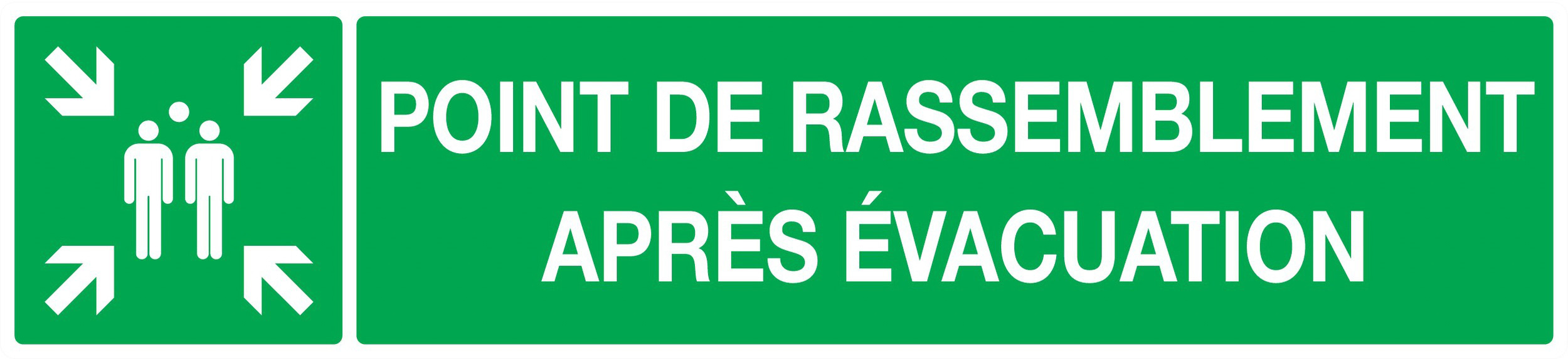 PANNEAU POINT DE RASSEMBLEMENT APRES EVACUATION 330X75MM TALIAPLAST - 725407