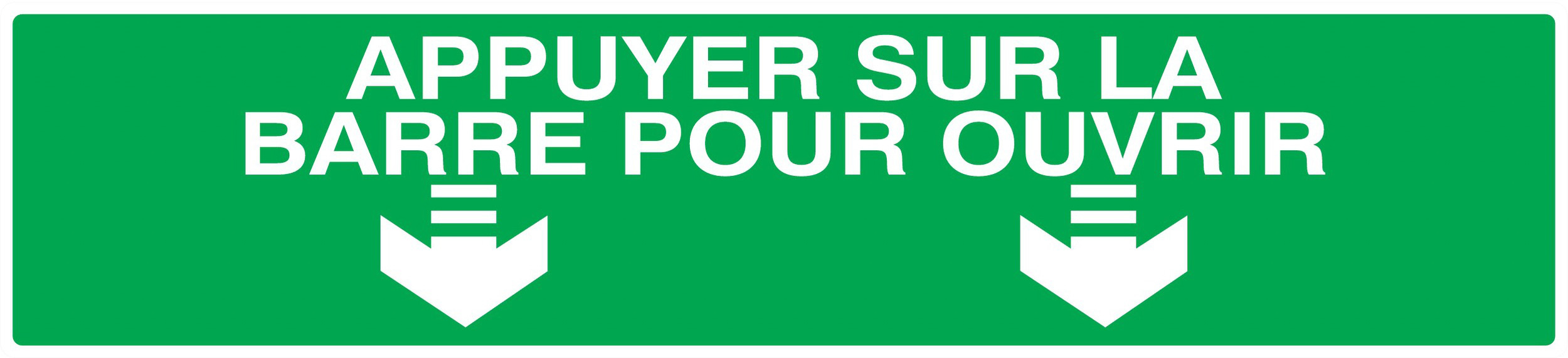 PANNEAU APPUYER SUR LA BARRE POUR OUVRIR 330X75MM TALIAPLAST - 725421
