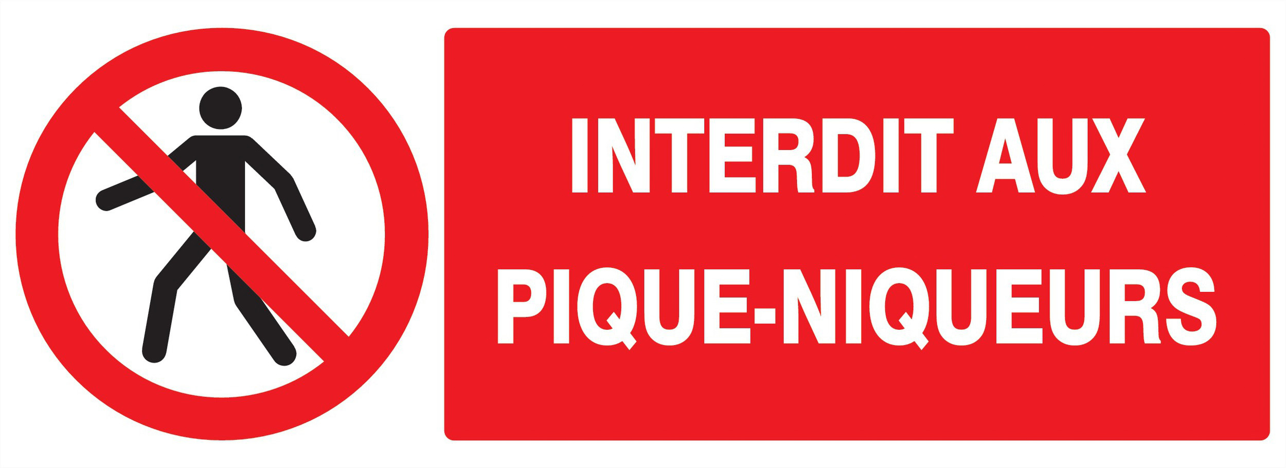 Panneau adhésif INTERDIT AUX PIQUE-NIQUEURS 330X120MM TALIAPLAST - 726207