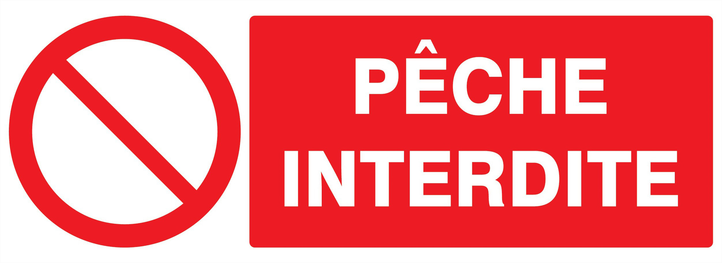 Panneau adhésif PECHE INTERDITE 330X120MM TALIAPLAST - 726215
