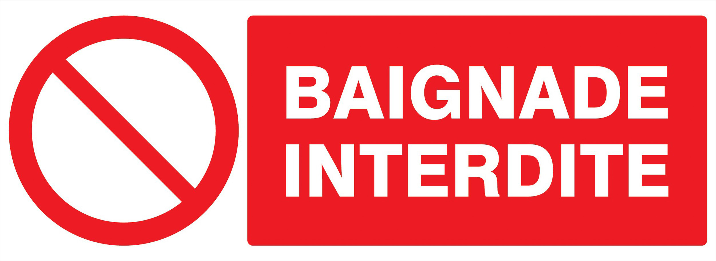 Panneau adhésif BAIGNADE INTERDITE 330X120MM TALIAPLAST - 726218