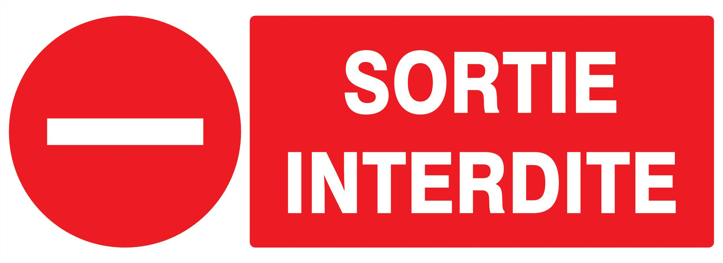 Panneau adhésif SORTIE INTERDITE 330X120MM TALIAPLAST - 726224