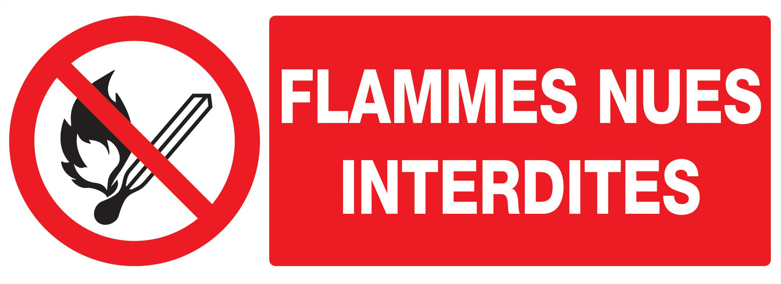 Panneau adhésif FLAMMES NUES INTERDITES 330X120MM TALIAPLAST - 726226