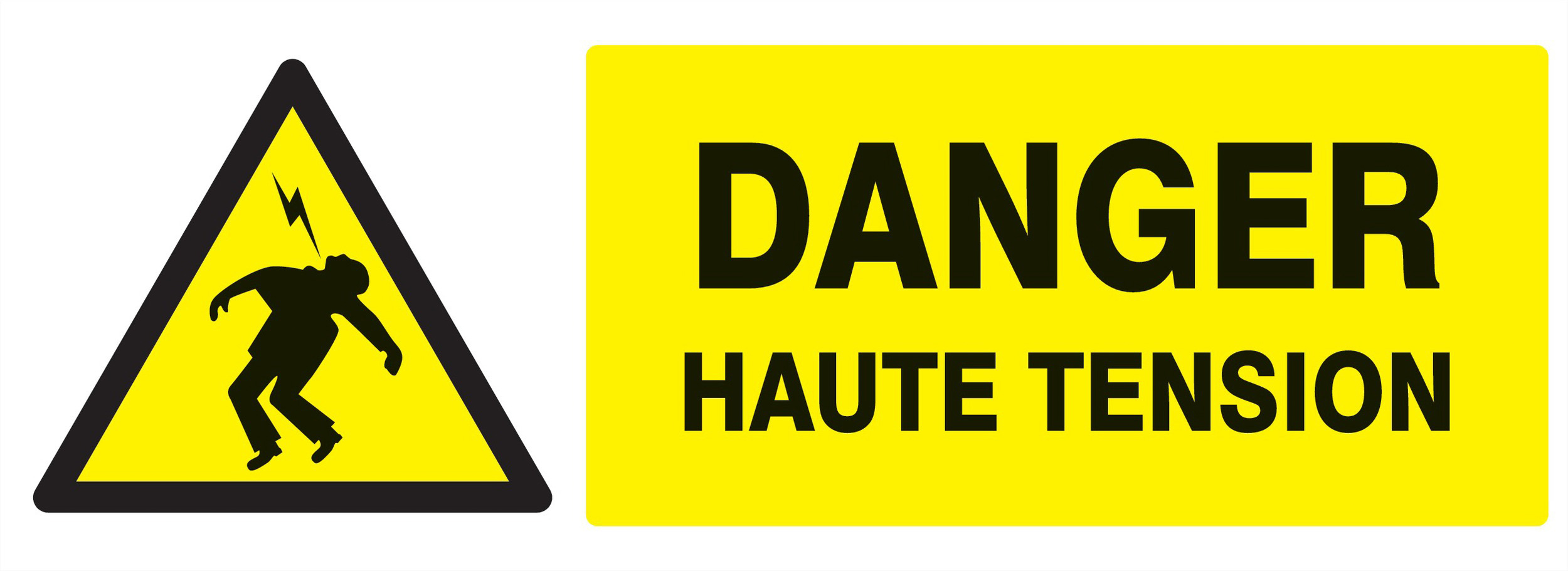 Panneau adhésif DANGER HAUTE TENSION 330X120MM TALIAPLAST - 726302