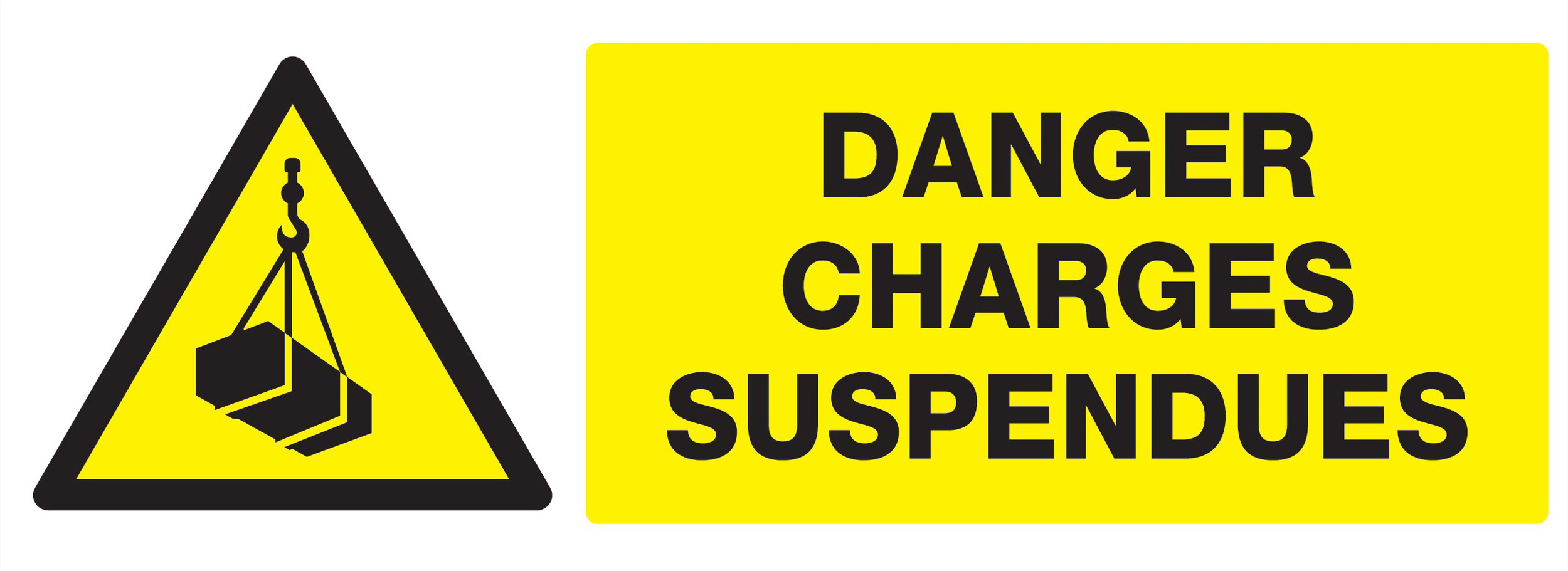 Panneau adhésif DANGER, CHARGES SUSPENDUES 330X120MM TALIAPLAST - 726307