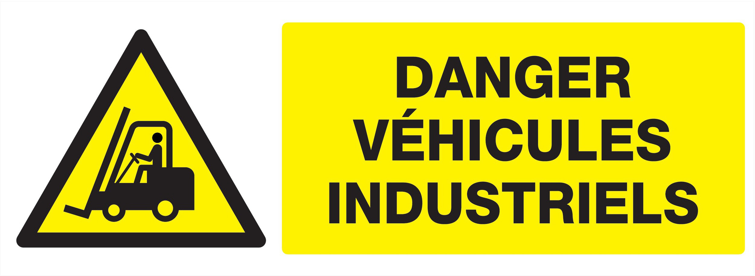 Panneau adhésif DANGER VEHICULES INDUSTRIELS 330X120MM TALIAPLAST - 726310