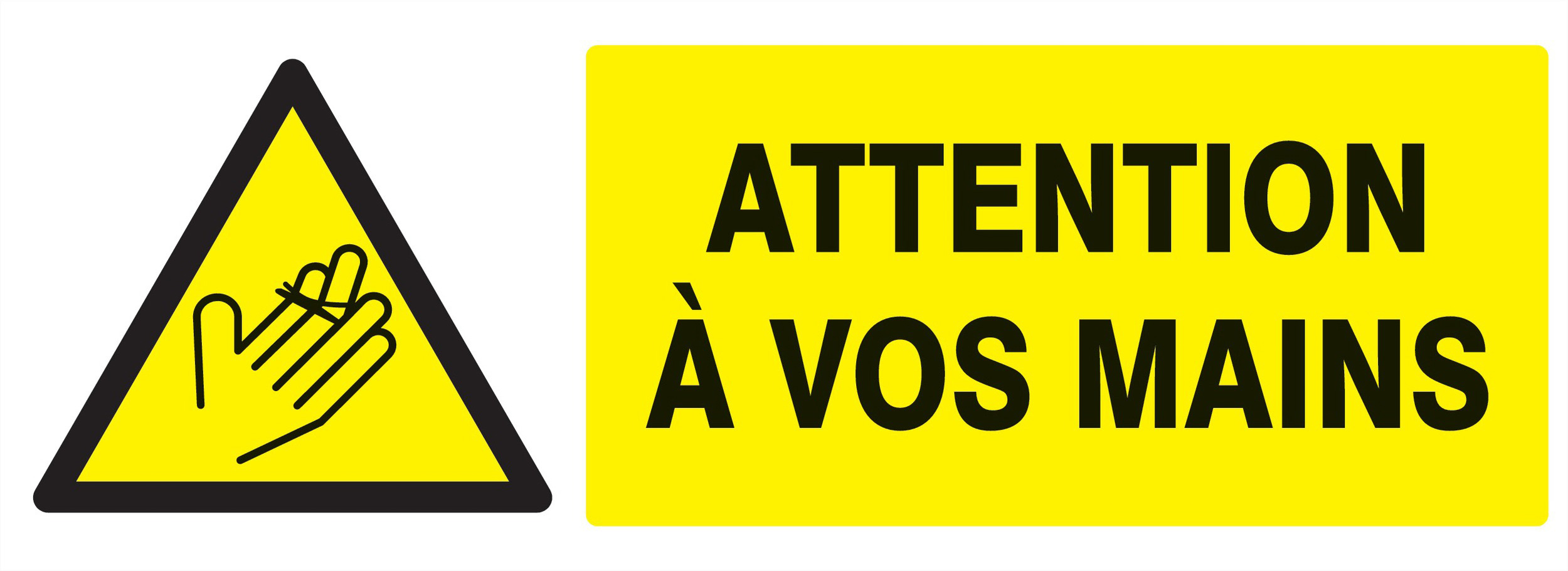 Panneau adhésif DANGER ATTENTION A VOS MAINS 330X120MM TALIAPLAST - 726311