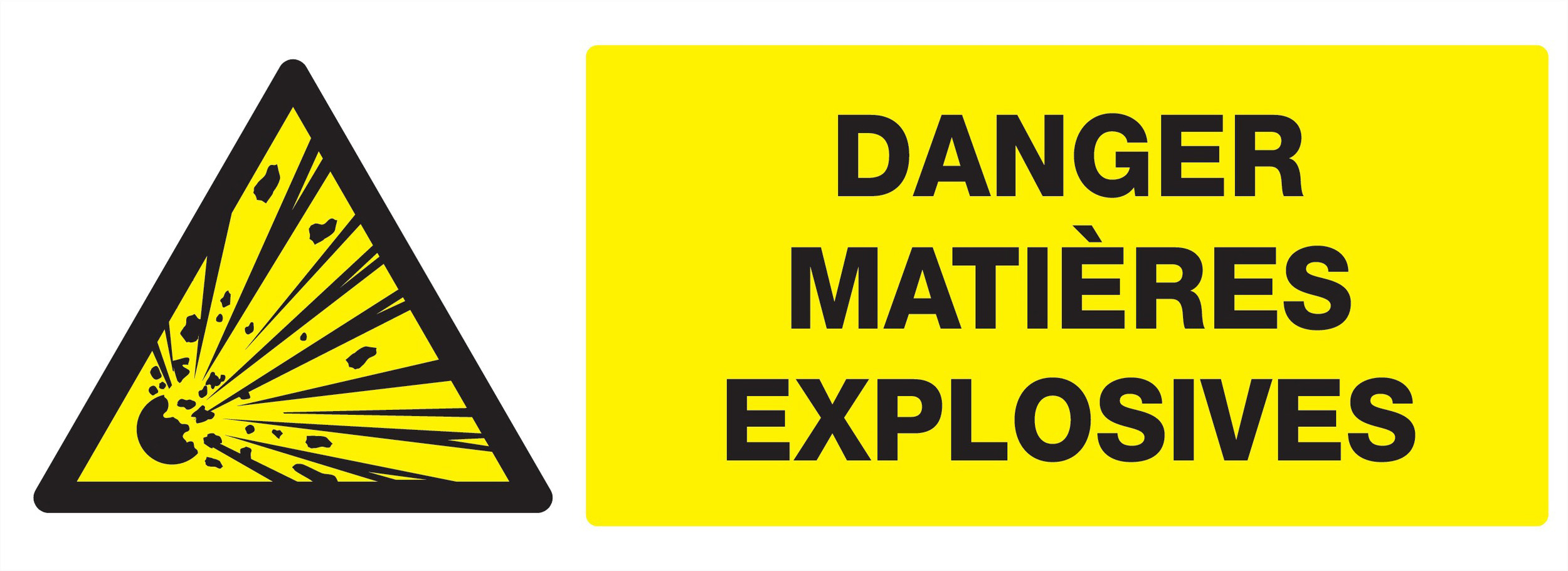 Panneau adhésif DANGER, MATIERES EXPLOSIVES 330X120MM TALIAPLAST - 726312