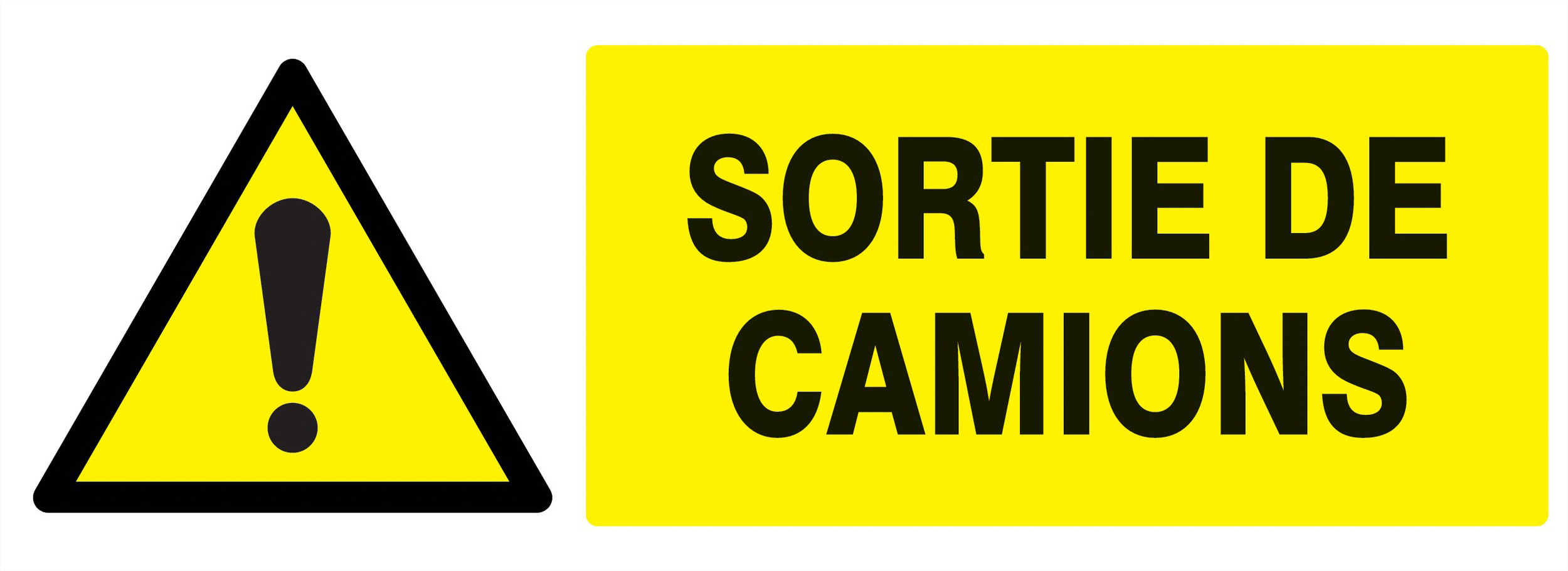 Panneau adhésif DANGER SORTIE DE CAMIONS 330X120MM TALIAPLAST - 726319