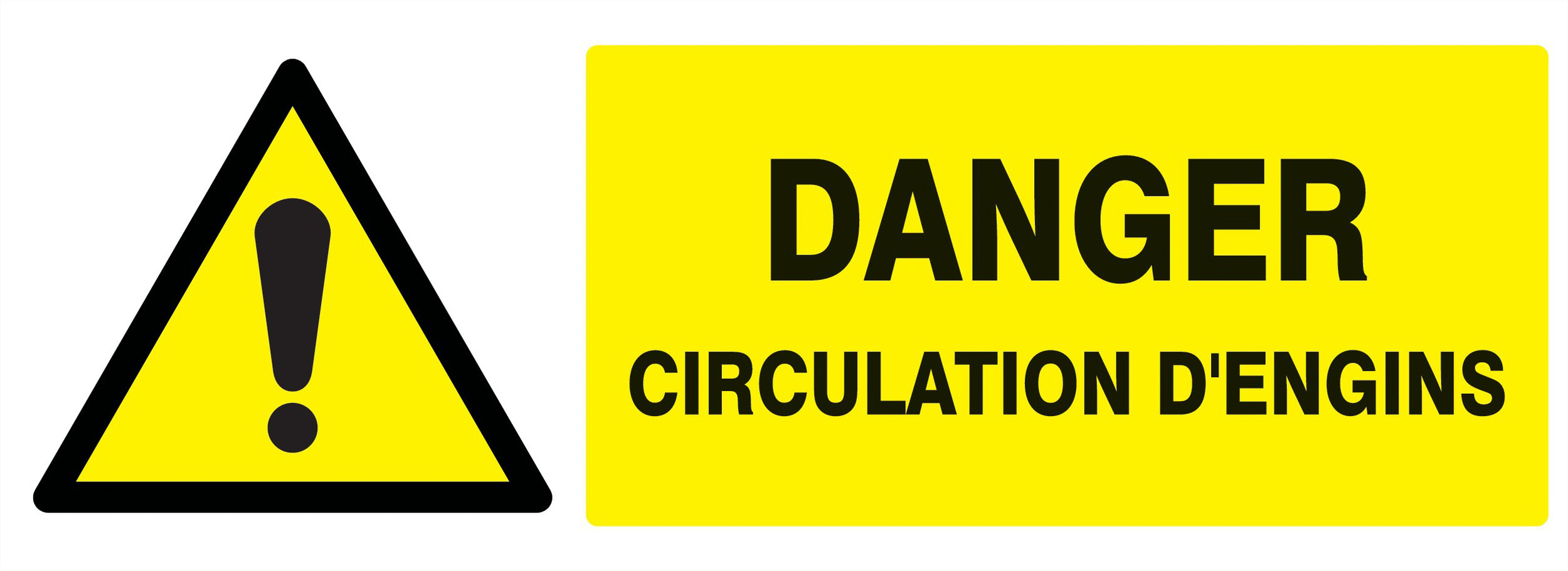 Panneau adhésif DANGER CIRCULATION D'ENGINS 330X120MM TALIAPLAST - 726324