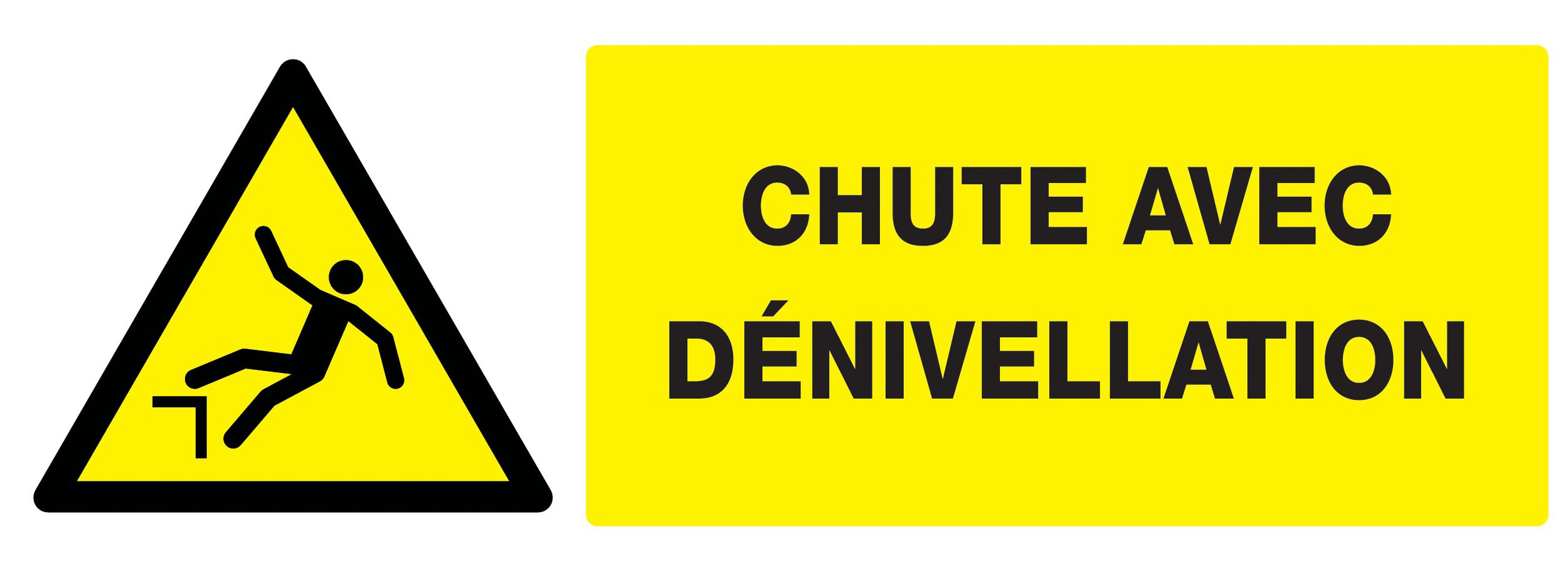 Panneau adhésif DANGER, CHUTE AVEC DENIVELLATION 330X120MM TALIAPLAST - 726327