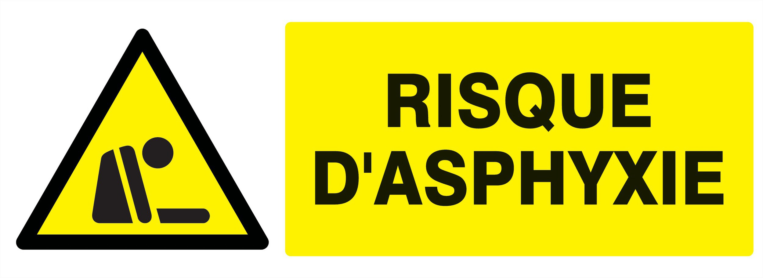 Panneau adhésif DANGER RISQUE D' ASPHYXIE 330X120MM TALIAPLAST - 726329