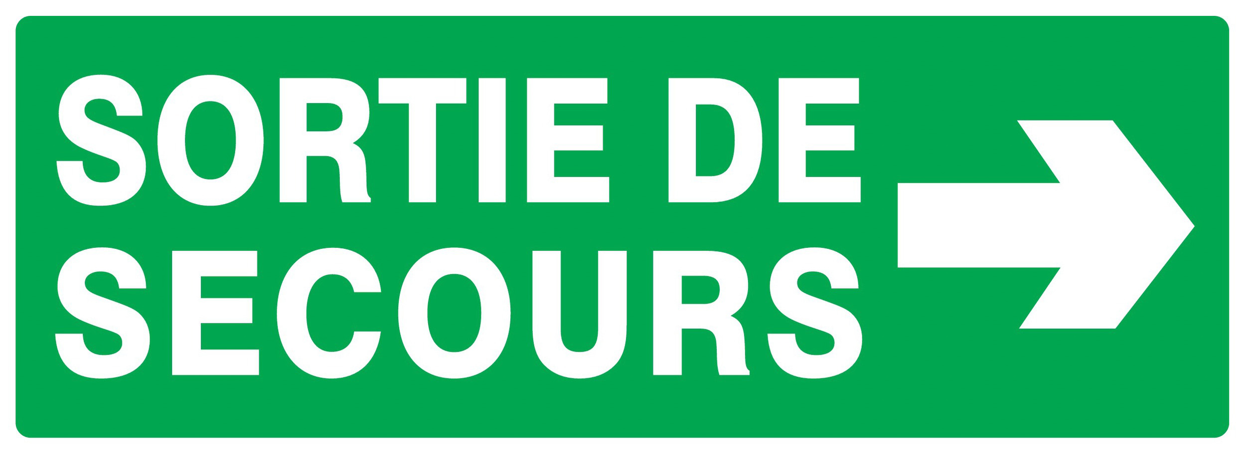 PANNEAU SORTIE DE SECOURS FLECHE A DROITE 330X120MM TALIAPLAST - 726414