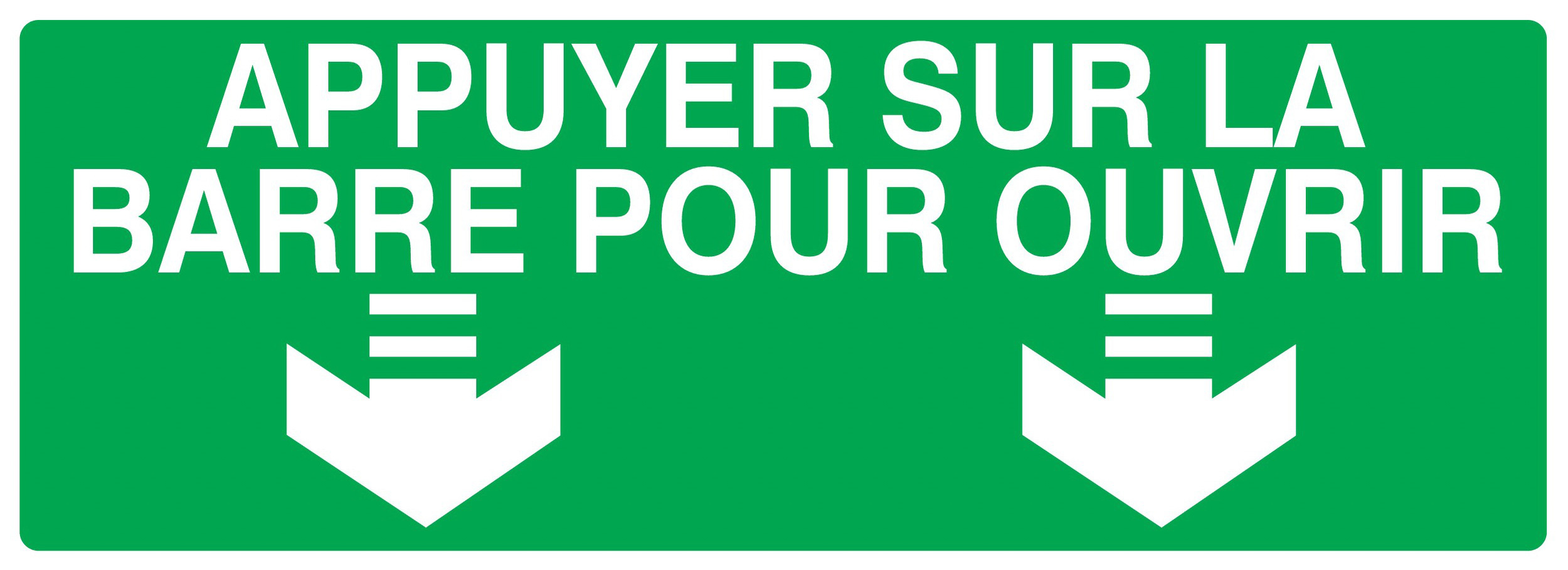 PANNEAU APPUYER SUR LA BARRE POUR OUVRIR 330X120MM TALIAPLAST - 726422