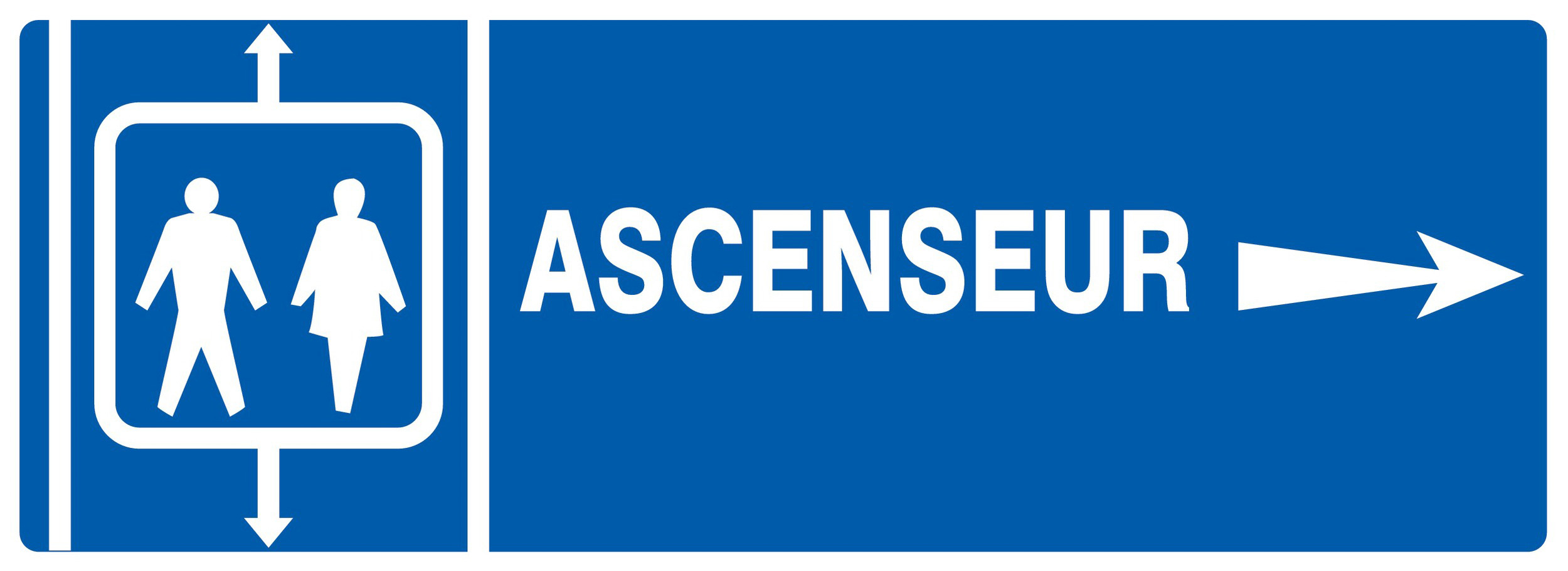 Panneau adhésif ASCENSEUR FLECHE A DROITE 330X120MM TALIAPLAST - 726602