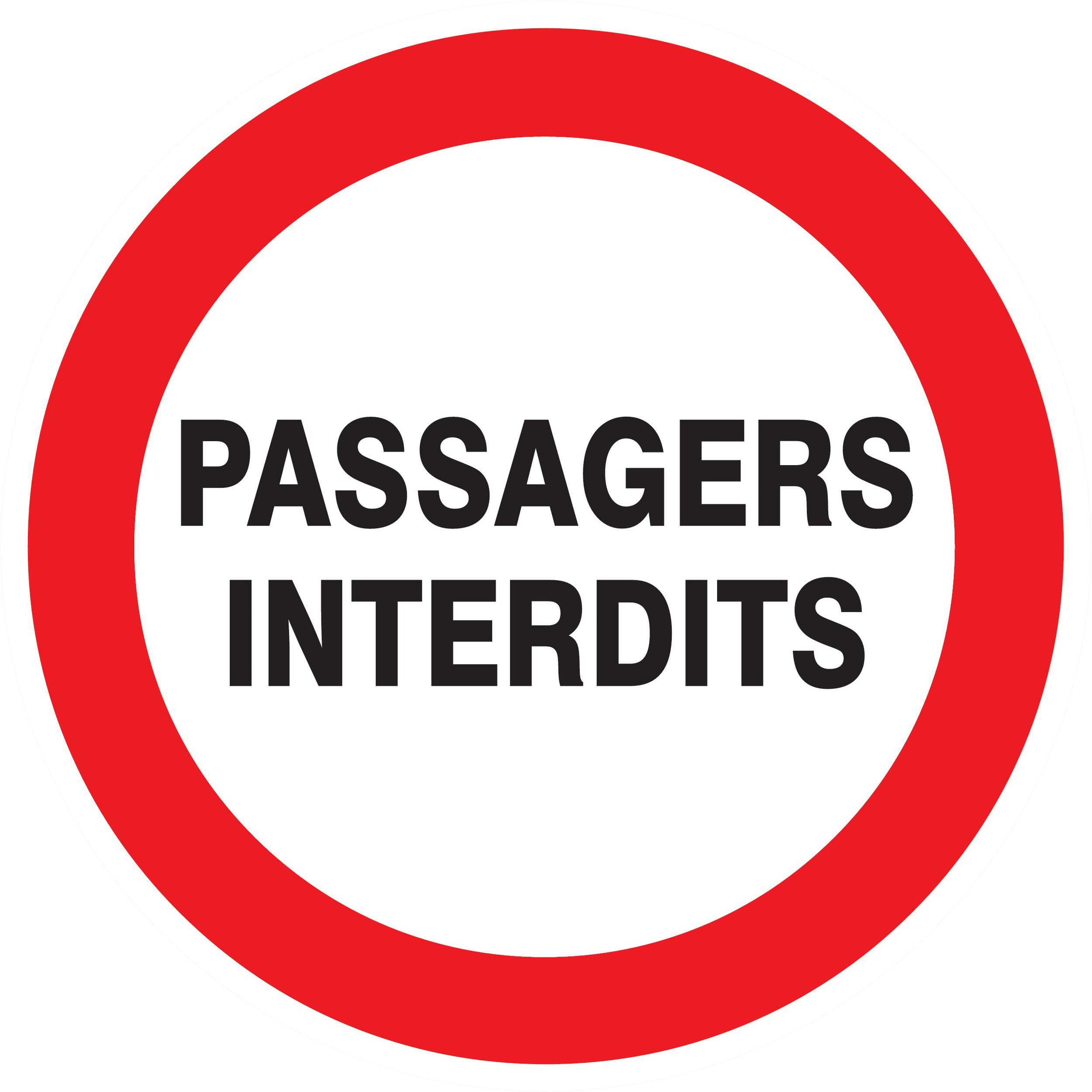 Panneau adhésif PASSAGERS INTERDITS Ø180MM TALIAPLAST - 727235