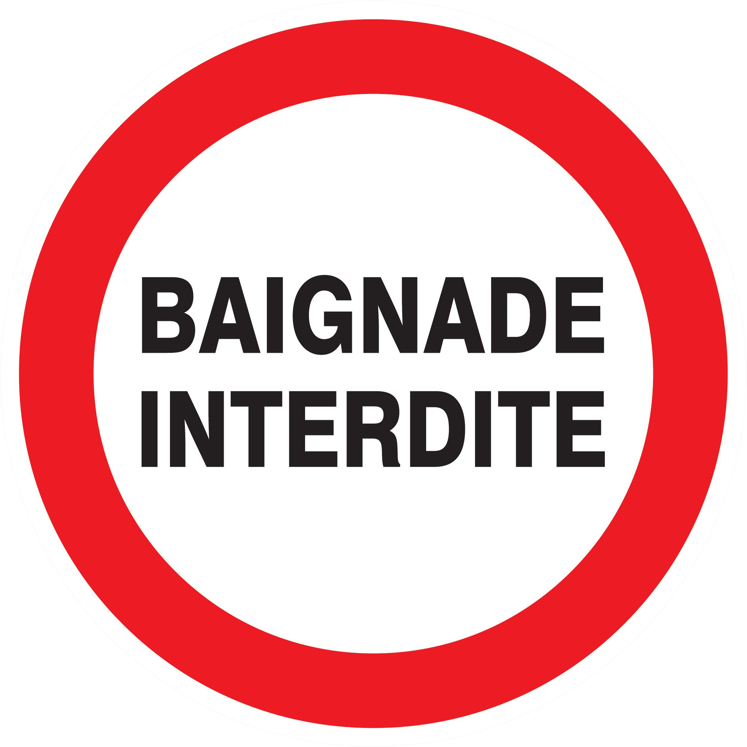 Panneau adhésif BAIGNADE INTERDITE Ø180MM TALIAPLAST - 727241