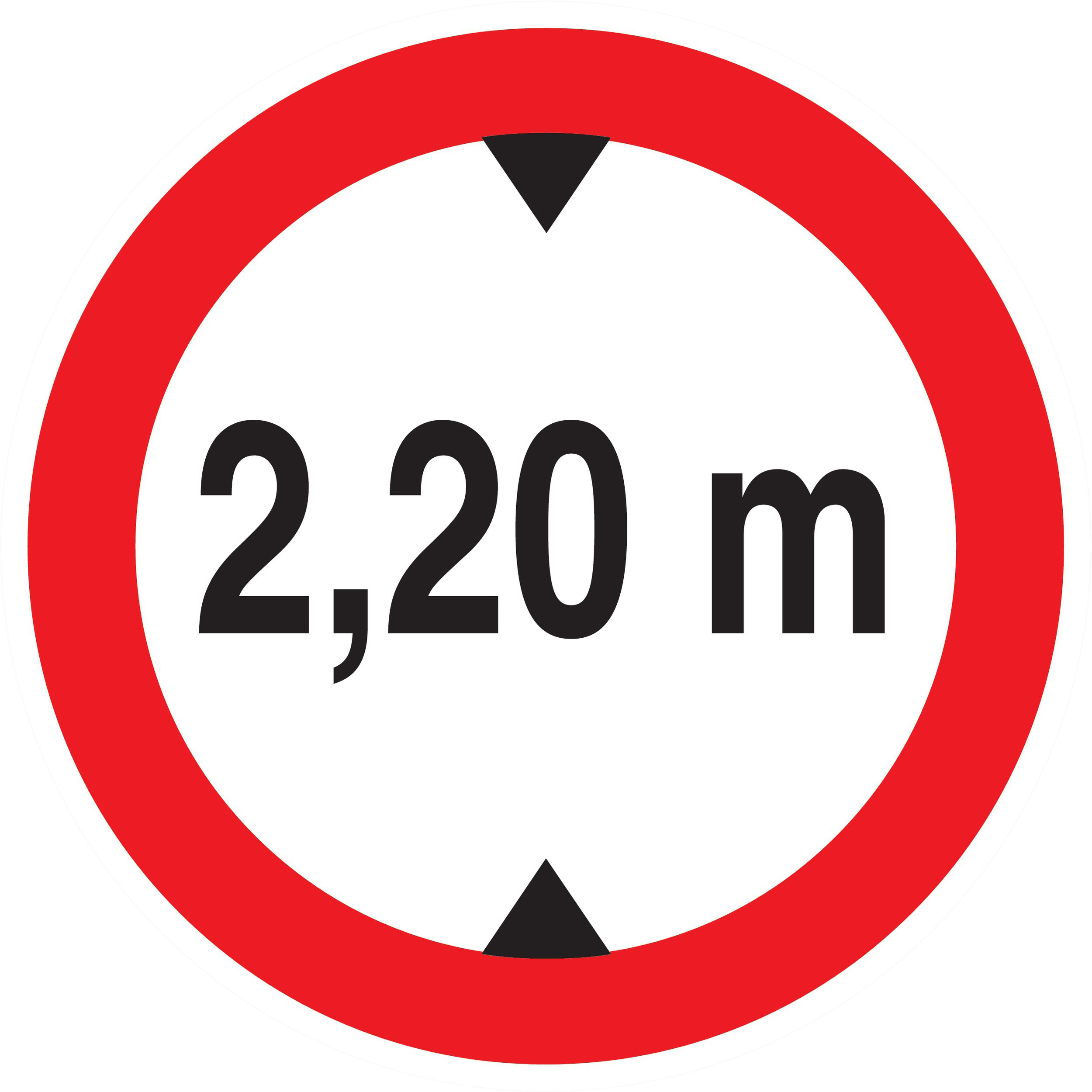 Panneau adhésif INTERDIT AUX VEHICULES DE PLUS DE 2.20M DE HAUT D.180mm TALIAPLAST - 727275