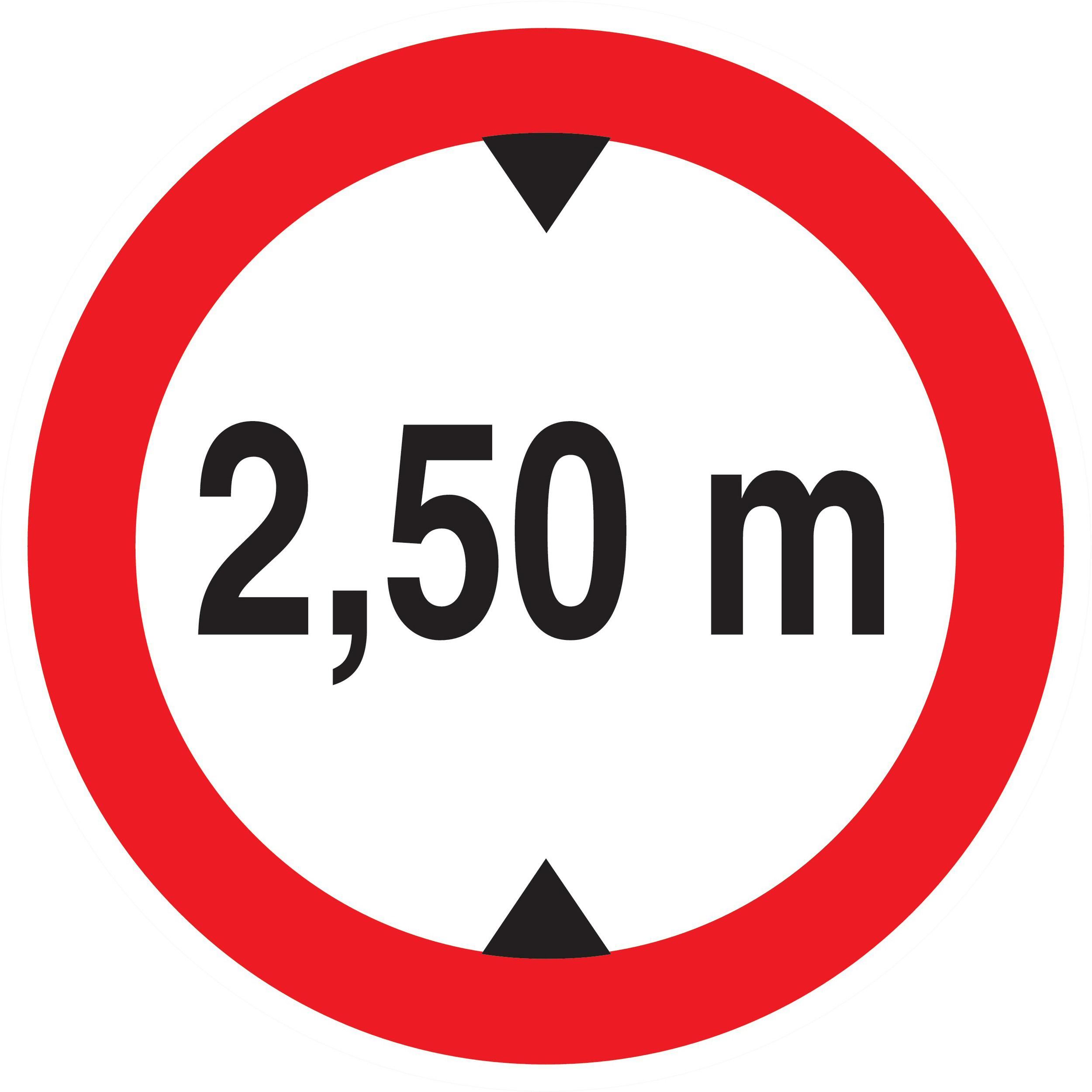 Panneau adhésif INTERDIT AUX VEHICULES DE PLUS DE 2.50M DE HAUT D.180mm TALIAPLAST - 727276