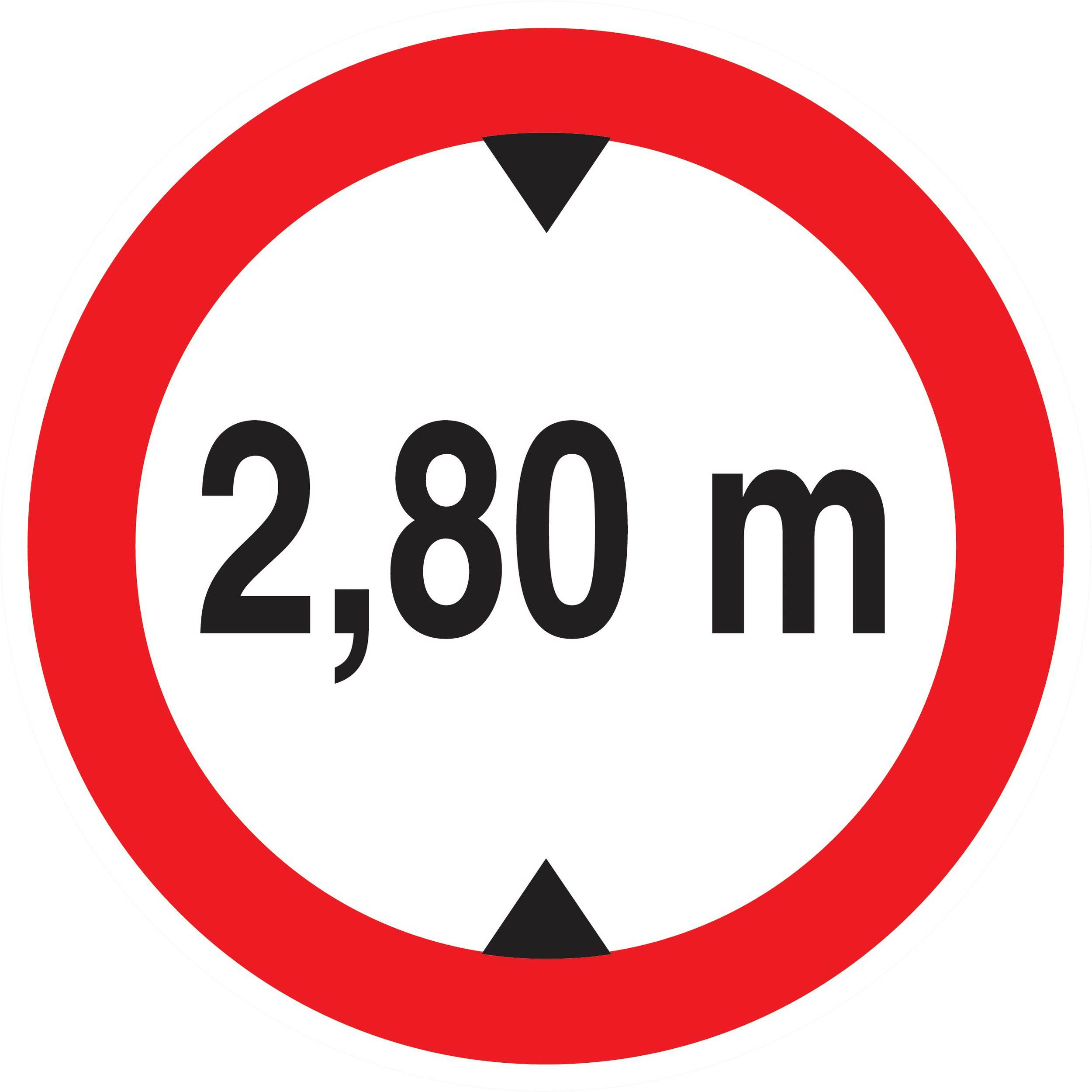 Panneau adhésif INTERDIT AUX VEHICULES DE PLUS DE 2.80M DE HAUT D.180mm TALIAPLAST - 727277