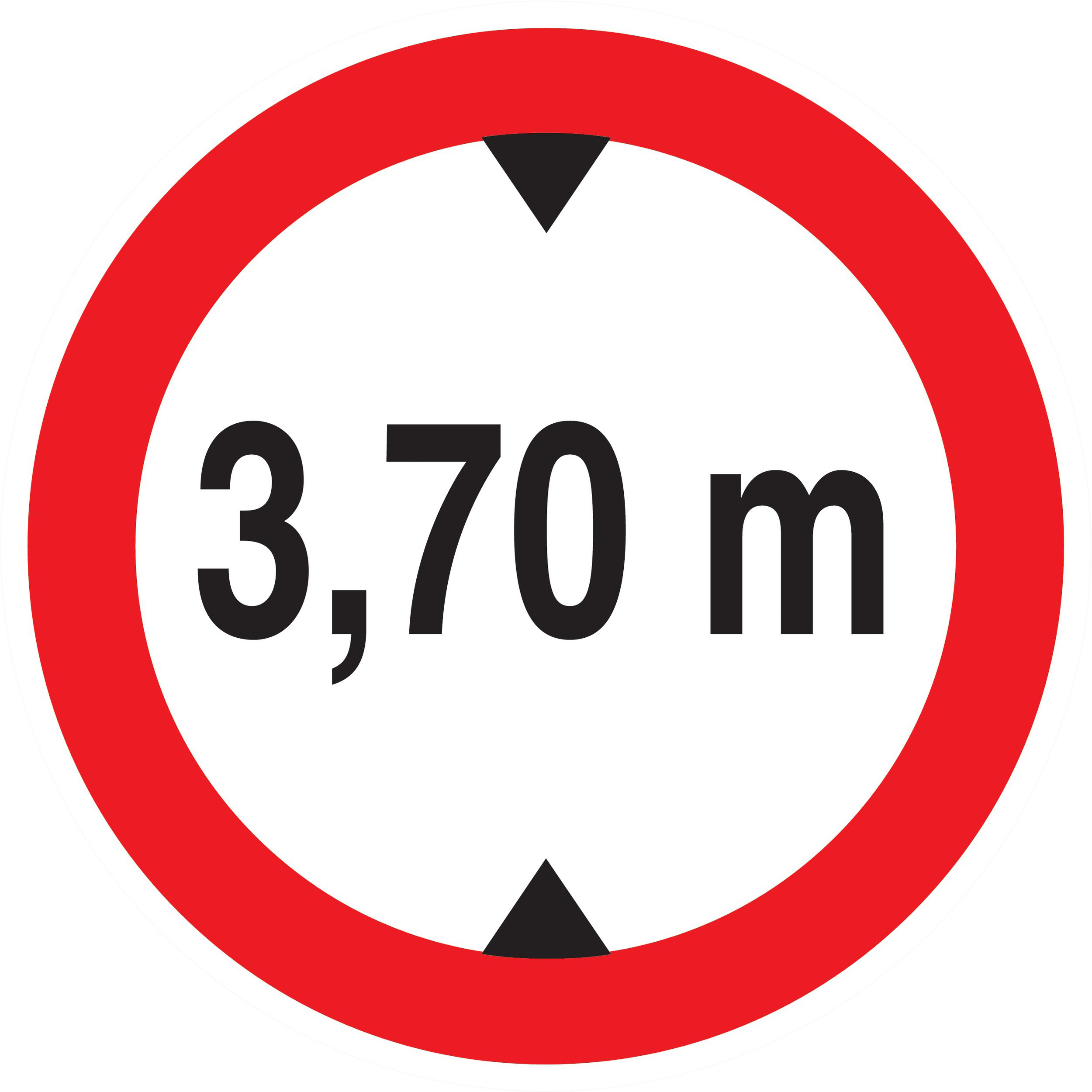 Panneau adhésif INTERDIT AUX VEHICULES DE PLUS DE 3.70M DE HAUT D.180mm TALIAPLAST - 727278