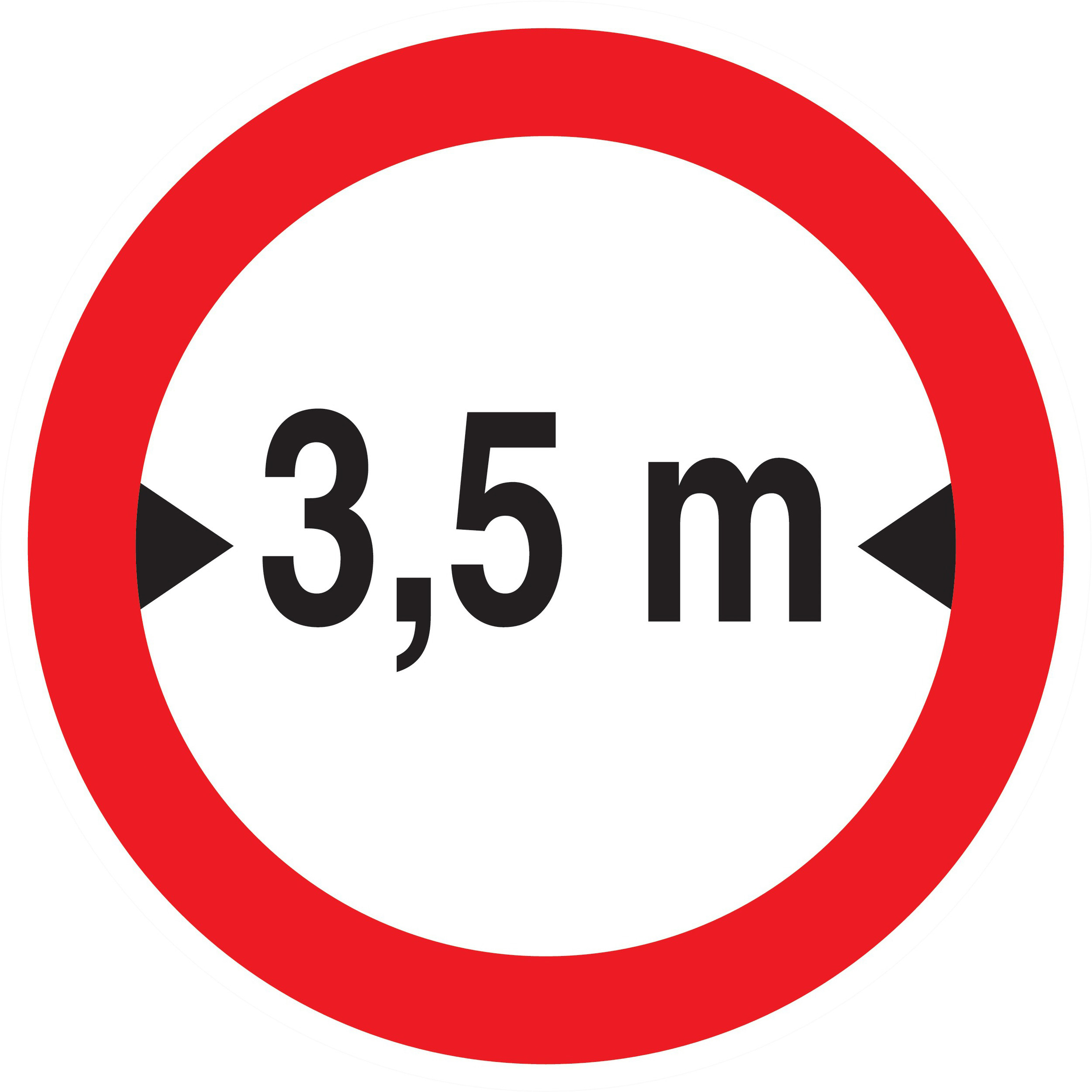 Panneau adhésif INTERDIT AUX VEHICULES DE PLUS DE 3.50M DE LARGE D180mm TALIAPLAST - 727281