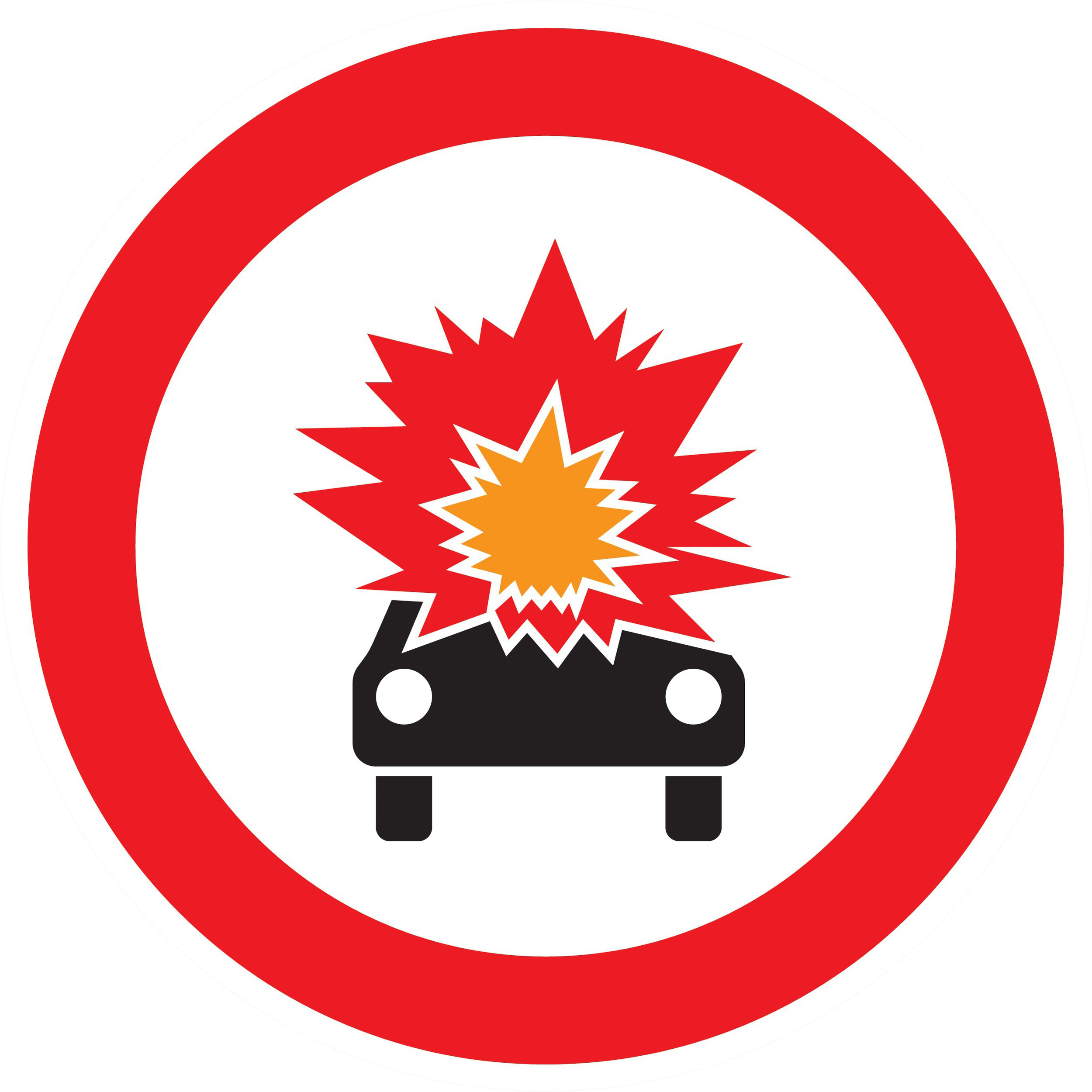 Panneau adhésif INTERDIT TRANSPORT PROD. EXPLOSIFS/INFLAmmABLES D.180mm TALIAPLAST - 727287